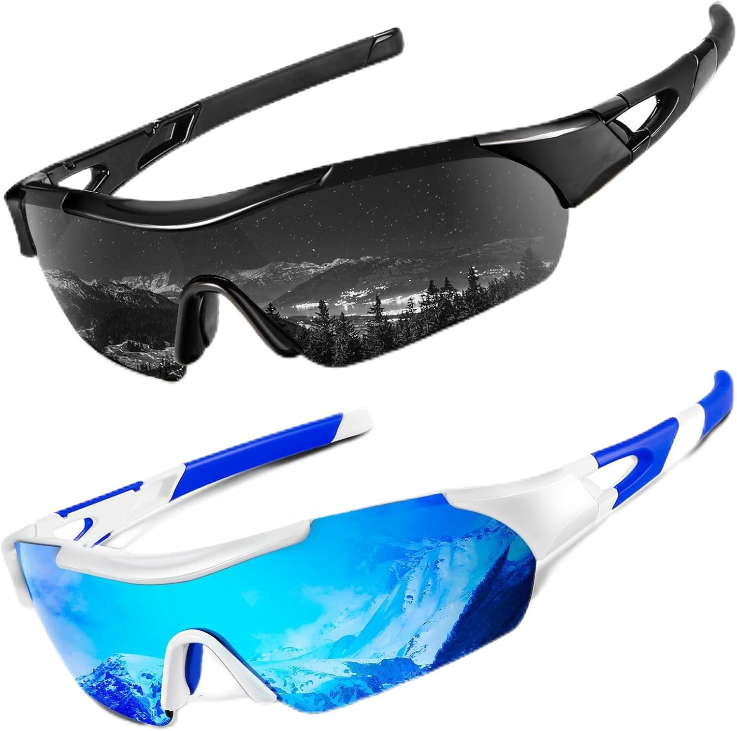 KALIYADI Gafas de sol deportivas polarizadas para hombre, lentes de sol polarizadas UV400 para ciclismo, béisbol, paquete de 3 unidades
