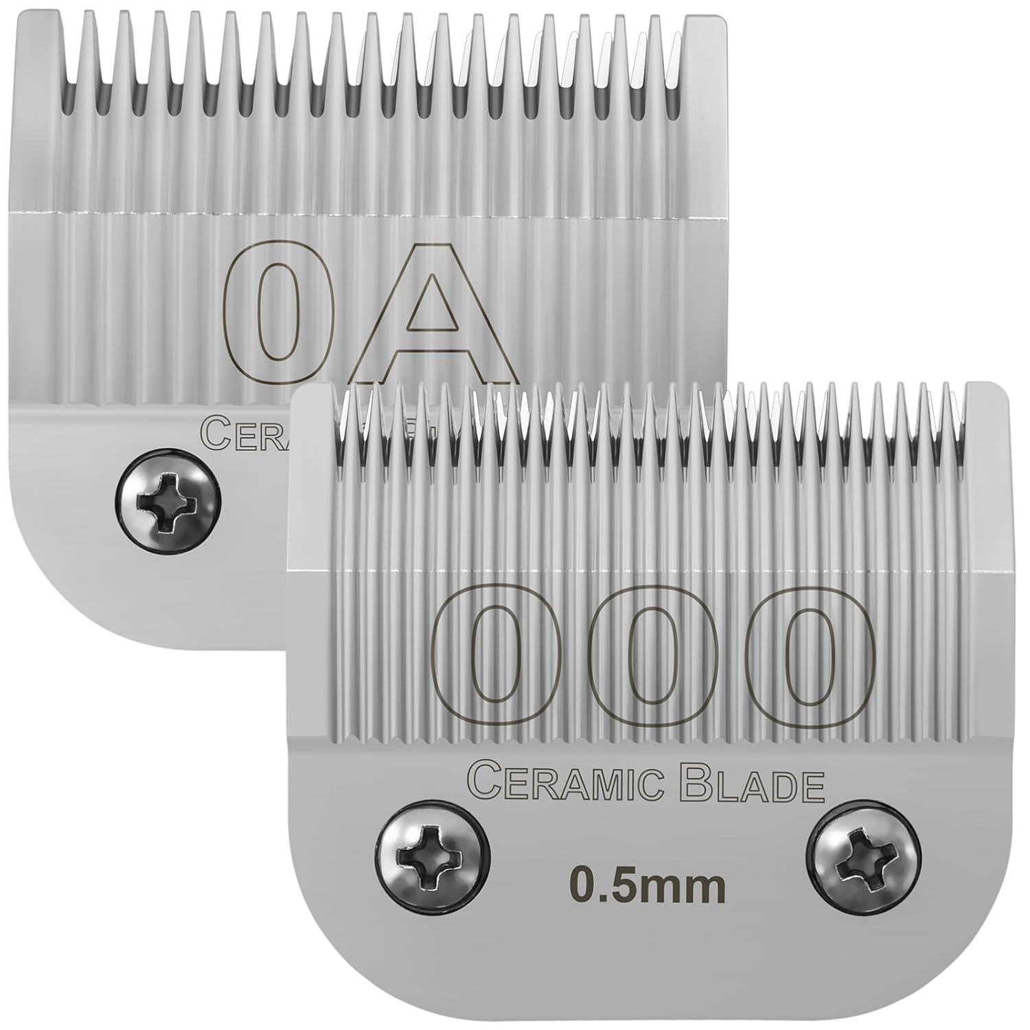 Cuchillas de cerámica de repuesto desmontables profesionales 0A & 000. Compatible con Oster Classic 76Power ProPower-TeqStar-Teq Clipper. Compatible