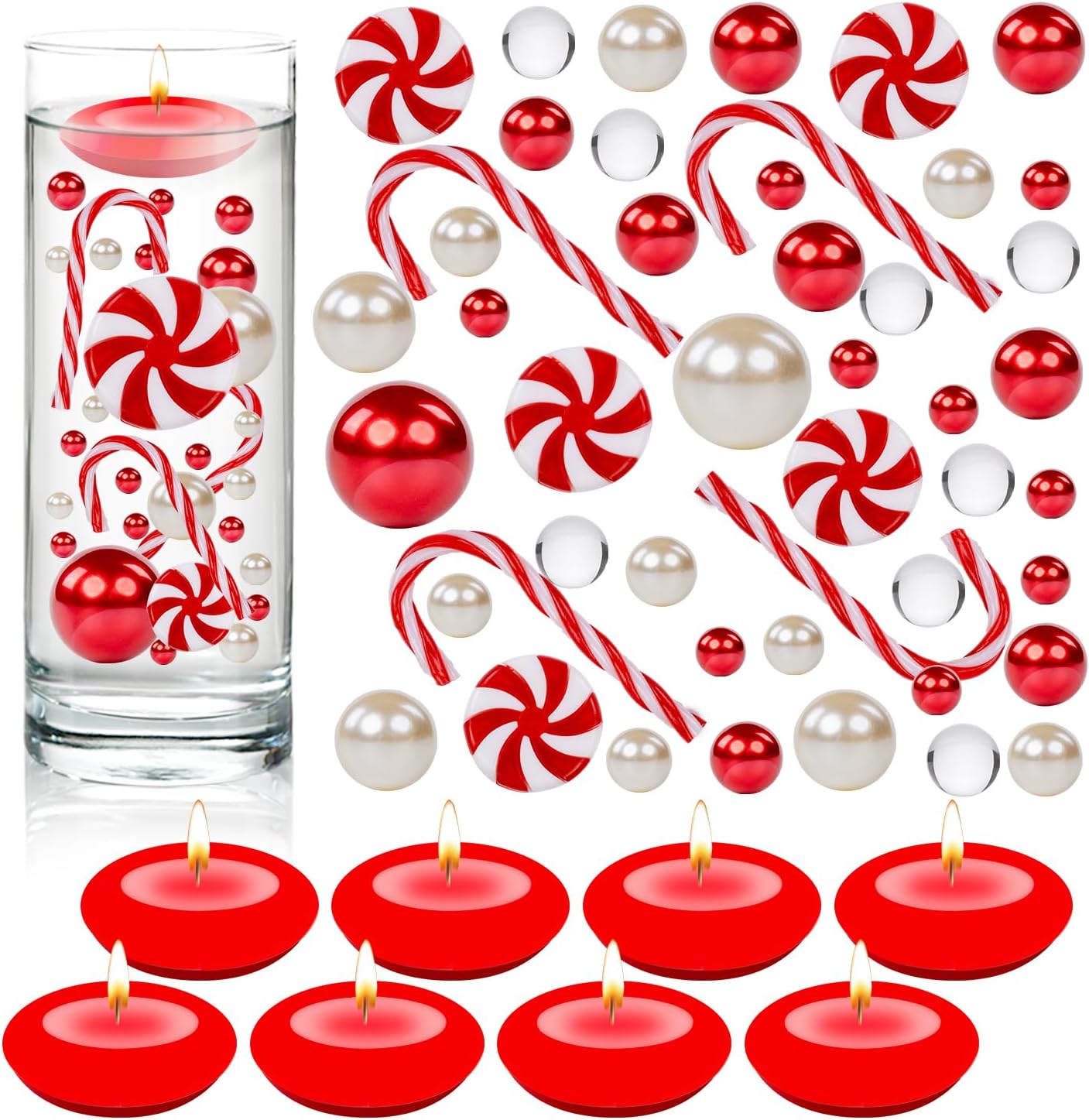 4114 piezas de perlas de relleno de jarrón de Navidad, cuentas de gel de agua transparente, jarrón de perlas de relleno de perlas flotantes para