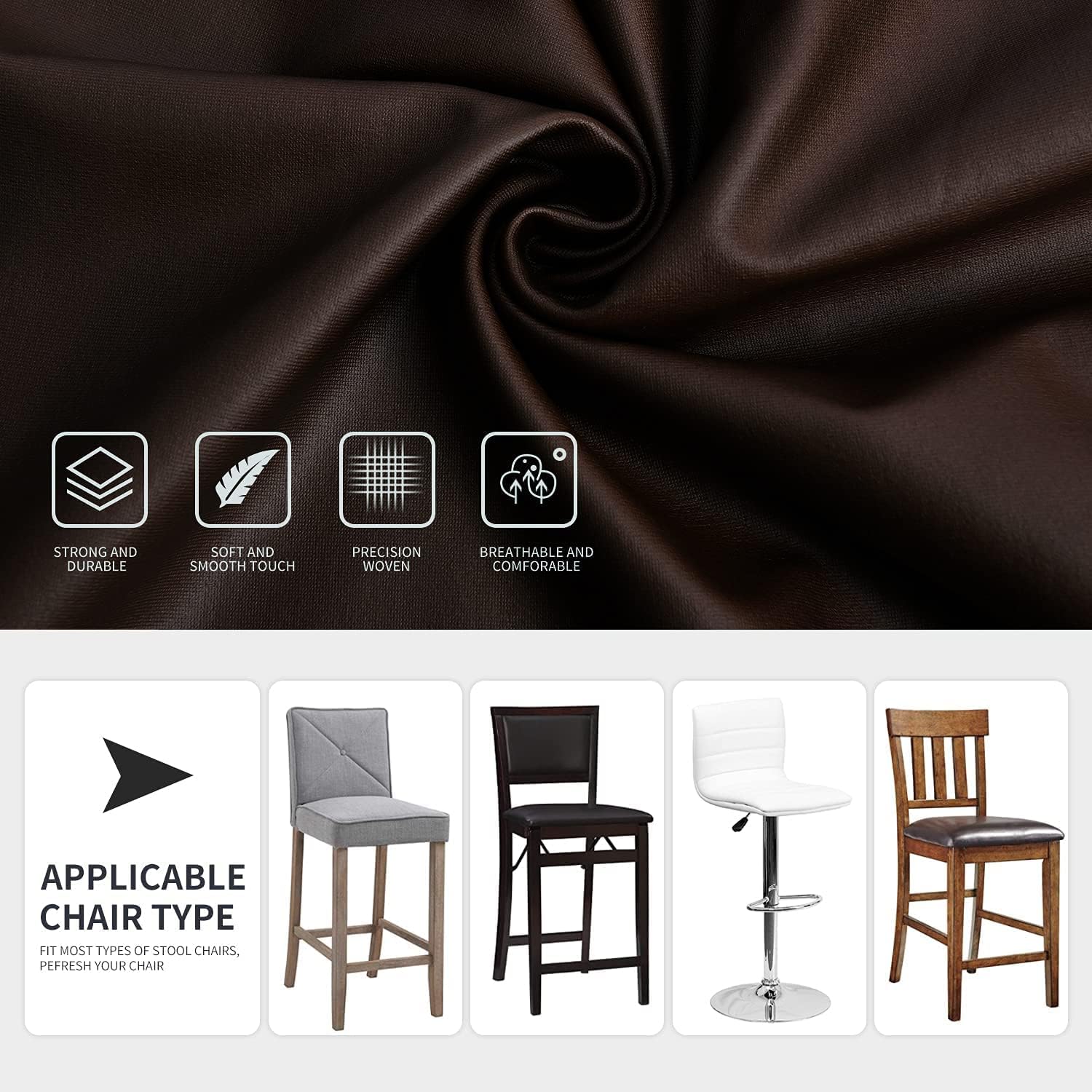 un-brand SONNACH – Fundas impermeables de poliuretano para sillas de bar para sillas de altura de mostrador, fundas de silla de respaldo bajo (café,