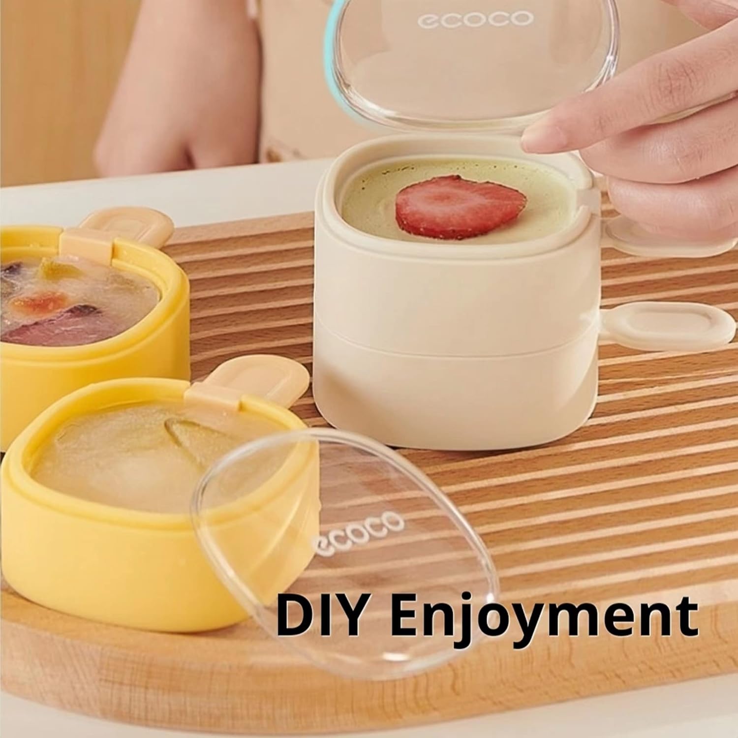 Juego de moldes para paletas con palillos, 1 a 2 piezas, moldes de silicona para hacer helados, moldes para helados, accesorios de cocina, fácil