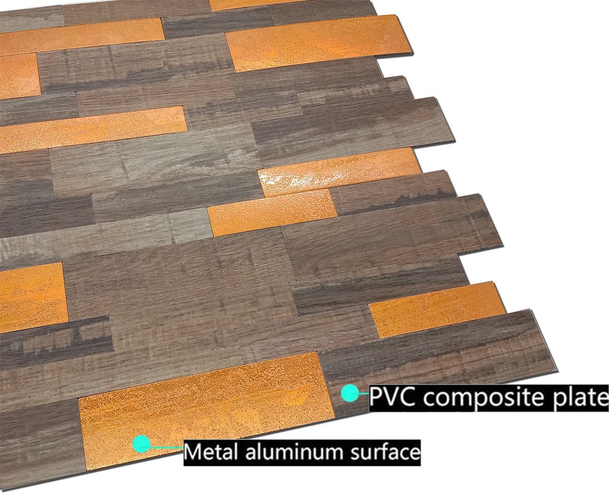 XUANINY Azulejos metálicos para salpicaduras de 12 hojas, autoadhesivas, aluminio 3D, paneles de pared para cocina, baño, dormitorio, sala de estar