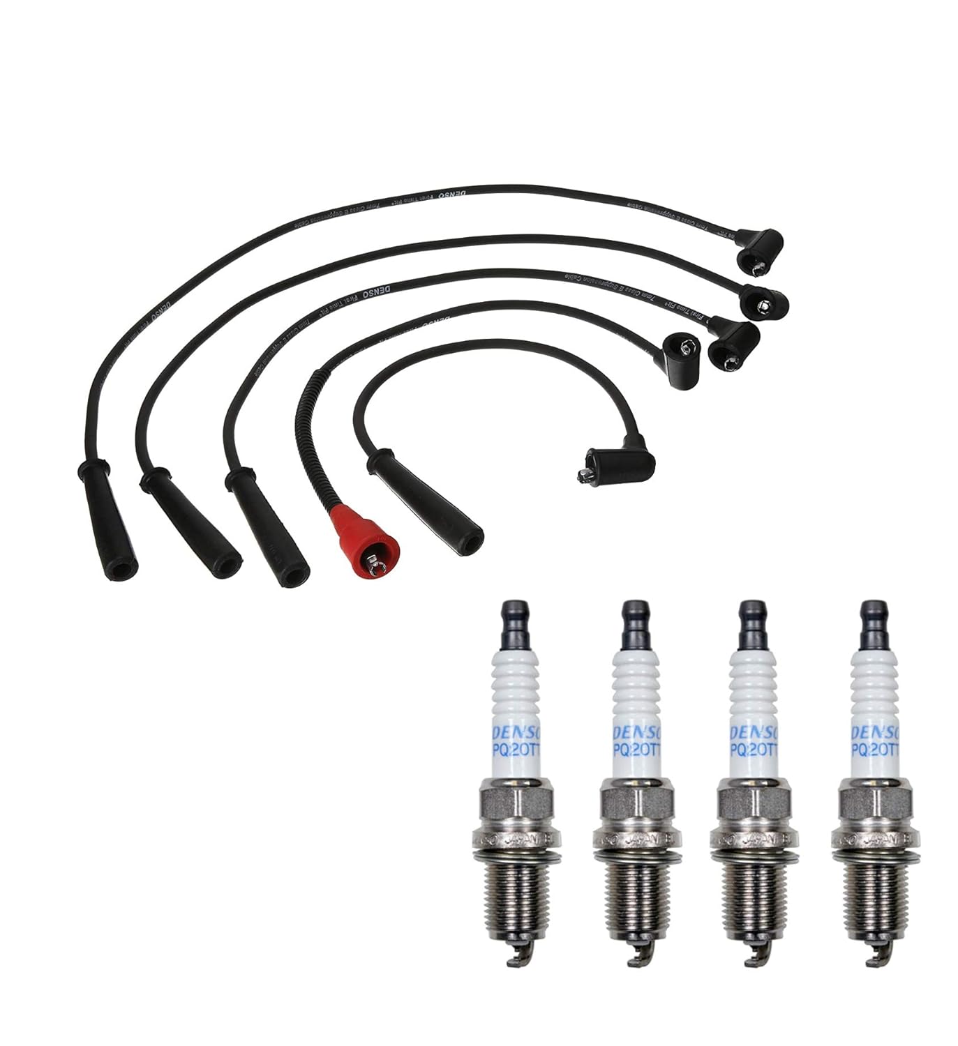Wire Set 7mm & 4 U-Groove Spark Plugs 0.044 Kit for Mazda 626 MX-6 2.2 L4