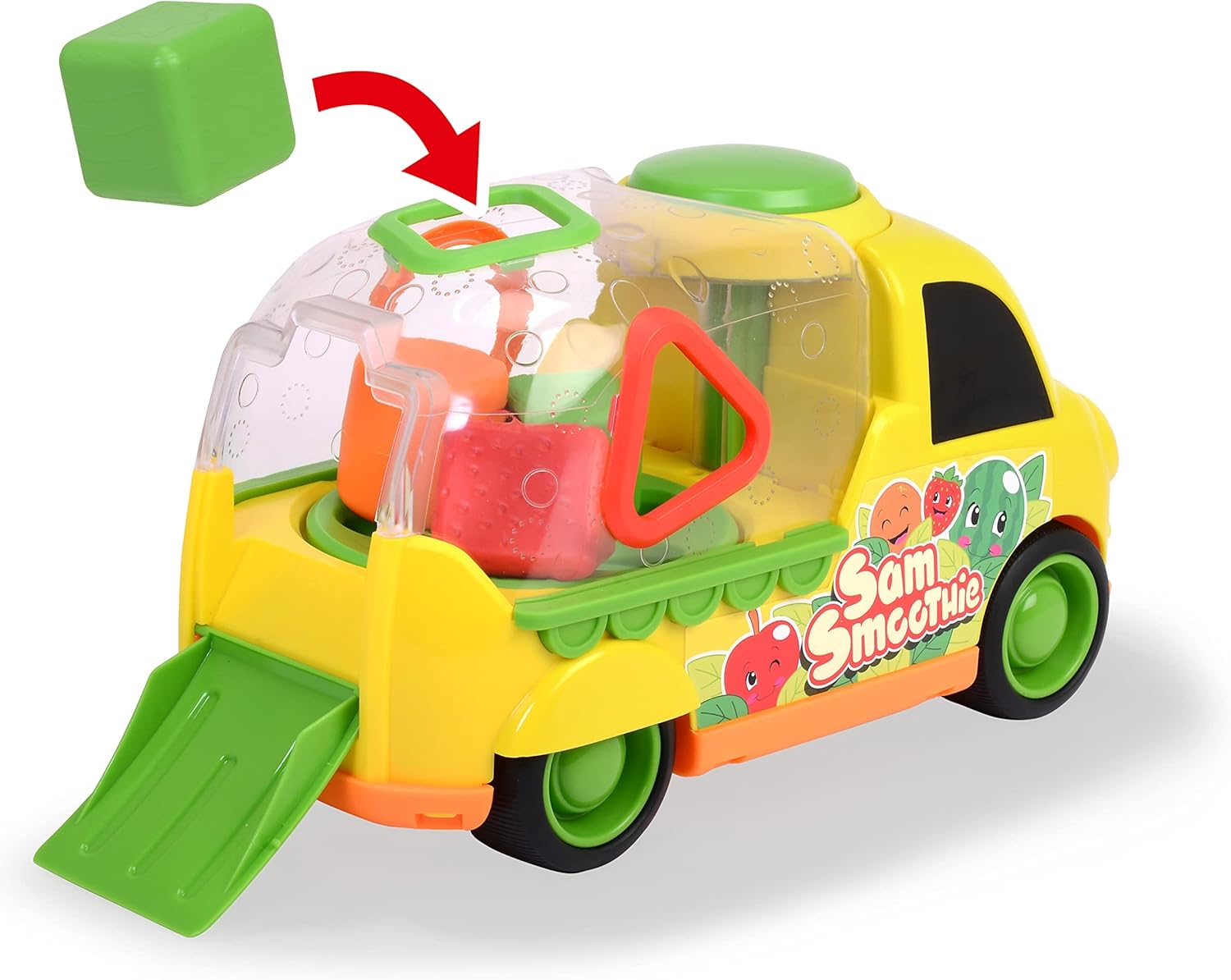 Dickie 204115007 ABC Sam Smoothie Fruit Themed Vehicle 30 cm Motor Skills 3 Fruits Included for Ages 12 Months and Above
