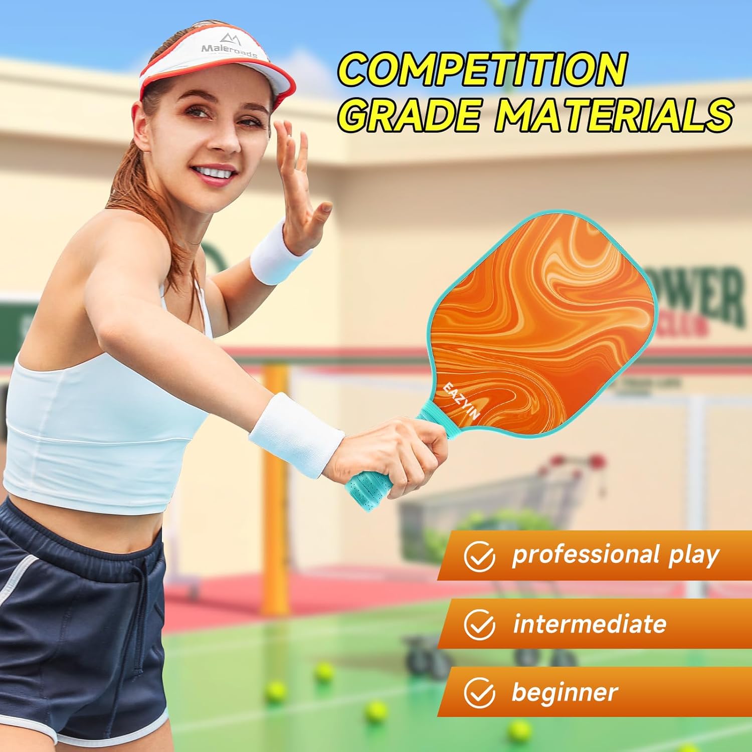 Juego de 2 palas ligeras de pickleball con 4 paletas, bolsa de transporte, toallas refrescantes y pulseras, regalos perfectos para principiantes y