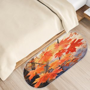 Watercolor Autumn Maple Leaf Tree Bathroom Rugs Non-Slip Bath Rug Microfiber Bath Mat Absorbent Kitchen Mats and Rugs Machine Washable Oval Plush Watercolor Autumn Maple Leaf Tree Bathroom Rugs Non-Slip Bath Rug Microfiber Bath Mat Absorbent Kitchen Mats and Rugs Machine Washable Oval Plush