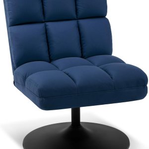 MCombo Sillas decorativas giratorias, silla tapizada sin brazos con costuras sin botones, sillas de ocio modernas para sala de estar, dormitorio MCombo Sillas decorativas giratorias, silla tapizada sin brazos con costuras sin botones, sillas de ocio modernas para sala de estar, dormitorio