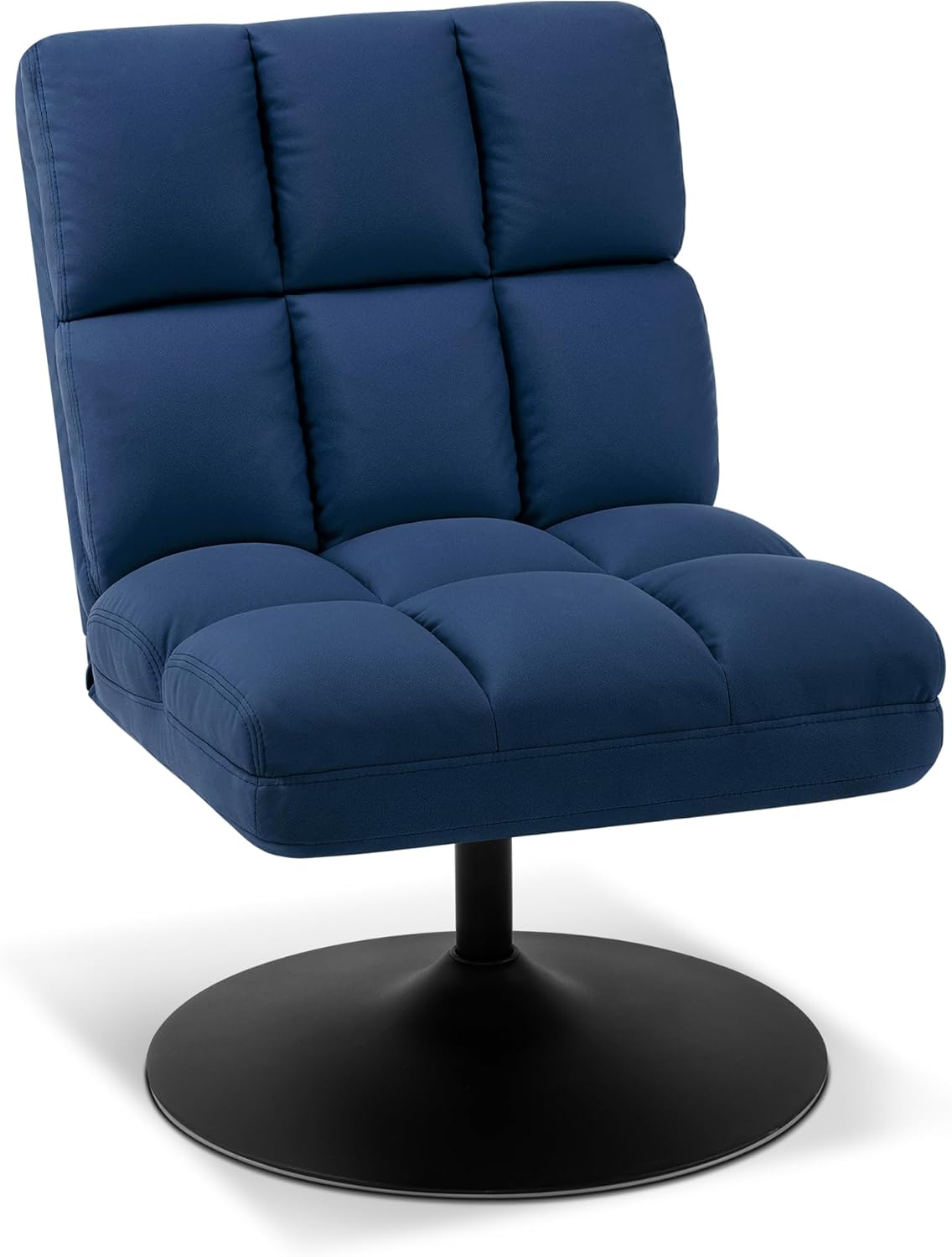 MCombo Sillas decorativas giratorias, silla tapizada sin brazos con costuras sin botones, sillas de ocio modernas para sala de estar, dormitorio