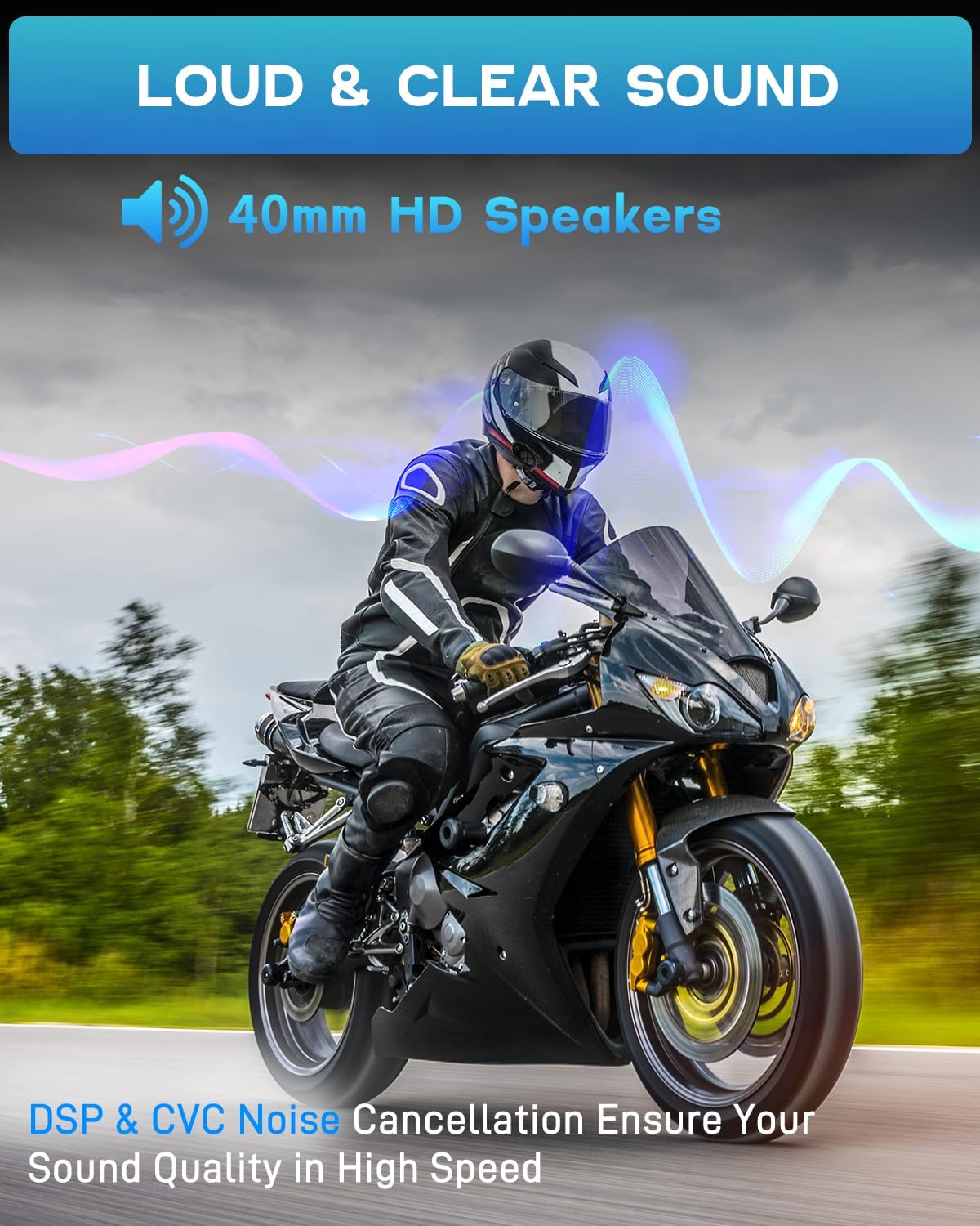 BOYISEN NOECI GOCOM4 – Auriculares Bluetooth para motocicleta – NOECI GOCOM4 4 Riders Compartir música y conversación en grupo simultáneamente Casco