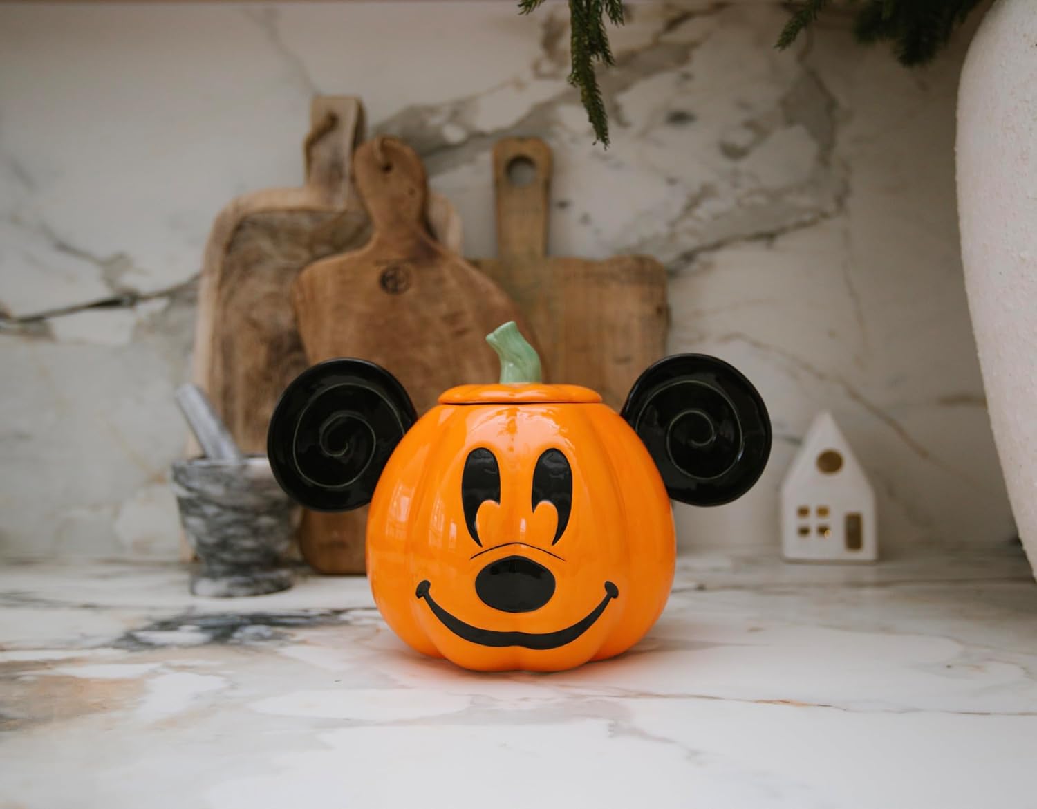 Disney Mickey Mouse – Tarro de calabaza y galletas  Lindo regalo de cerámica para inauguración de la casa para hombres, mujeres y niños