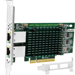 FebSmart Interfaz PCIE X8 a 2 puertos RJ45 de 10 Gbps, controlador Ethernet Intel X540-AT2, 2 tarjetas NIC PCIE de interfaz RJ45 de 10GbE, adaptador FebSmart Interfaz PCIE X8 a 2 puertos RJ45 de 10 Gbps, controlador Ethernet Intel X540-AT2, 2 tarjetas NIC PCIE de interfaz RJ45 de 10GbE, adaptador