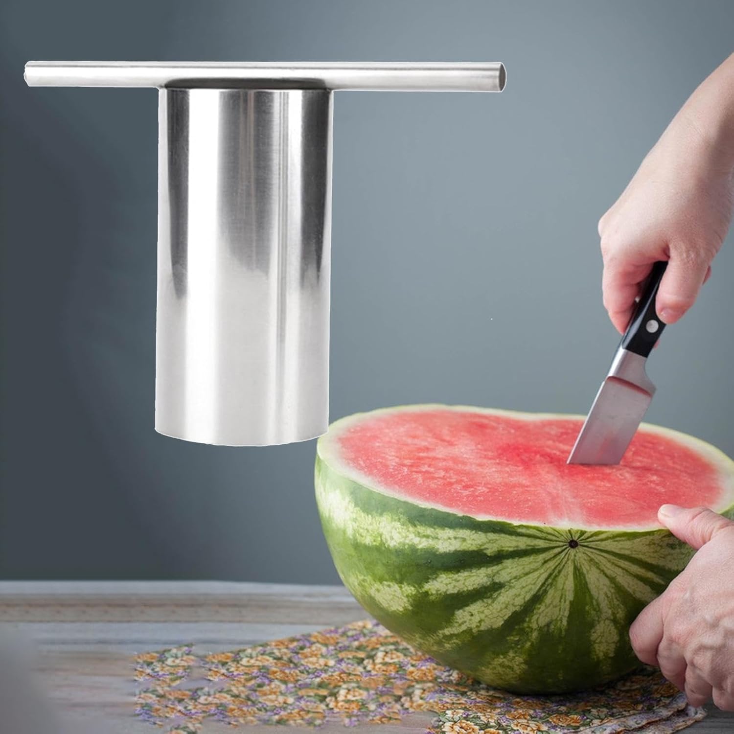 Removedor de núcleo de acero inoxidable, herramienta de descorazonador de cocina, fácil de usar, abridor de melón, cortador de acero inoxidable para