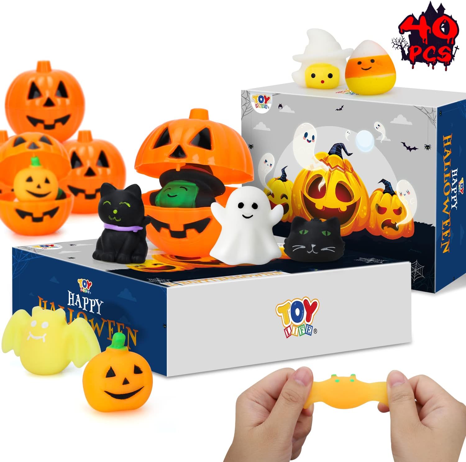 TOY Life 40 piezas de juguetes blandos de Halloween a granel, golosinas de Halloween, no dulces, regalos de fiesta de Halloween, premio de