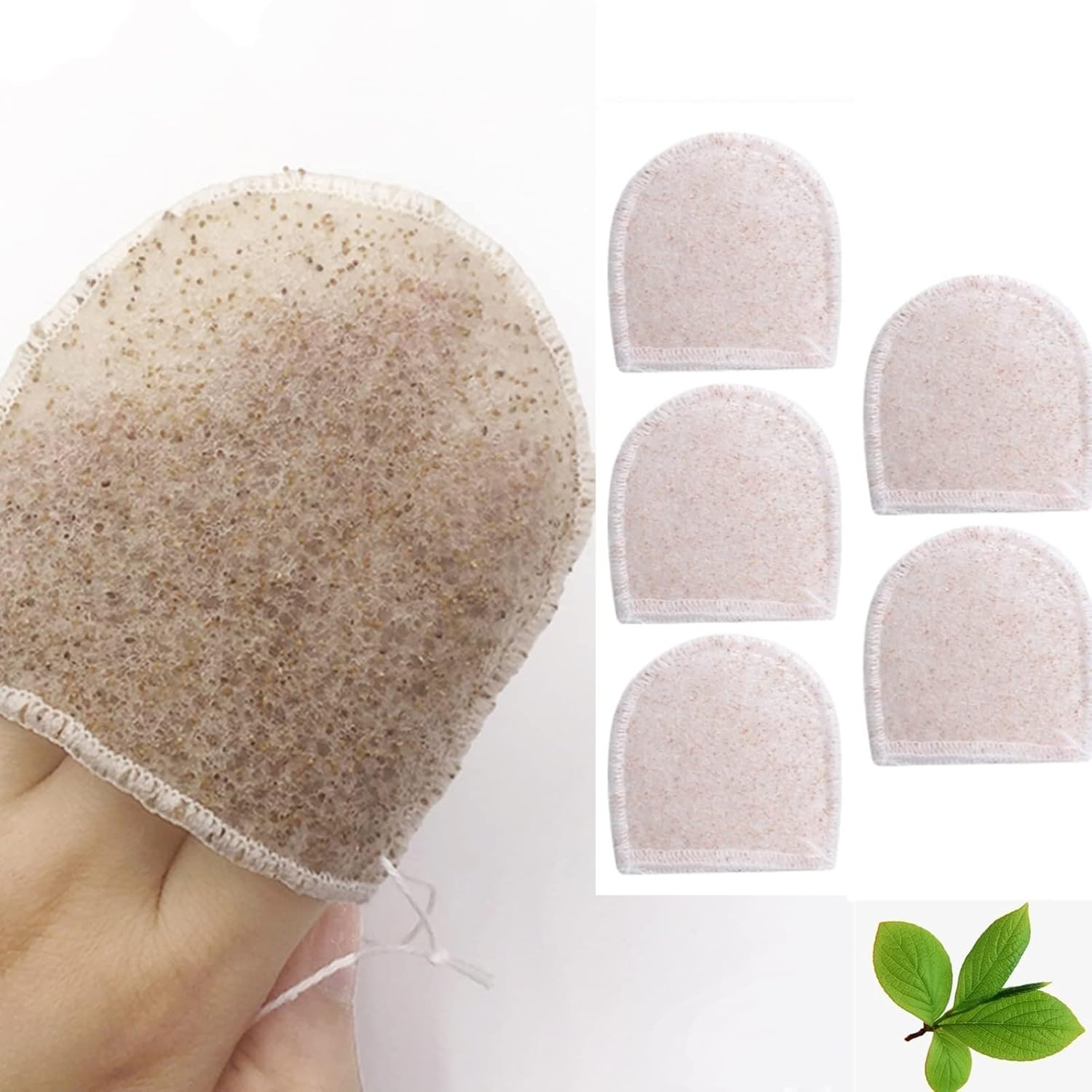BS-MALL Esponjas faciales de cáscara de nuez, esponjas para limpiar la cara, elimina la suciedad profunda y la almohadilla removedor de maquillaje