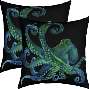 Erosebridal Octopus – Juego de 2 fundas de almohada de 24 x 24 pulgadas, fundas de almohada decorativas de pulpo 3D, fundas de almohada decorativas Erosebridal Octopus – Juego de 2 fundas de almohada de 24 x 24 pulgadas, fundas de almohada decorativas de pulpo 3D, fundas de almohada decorativas