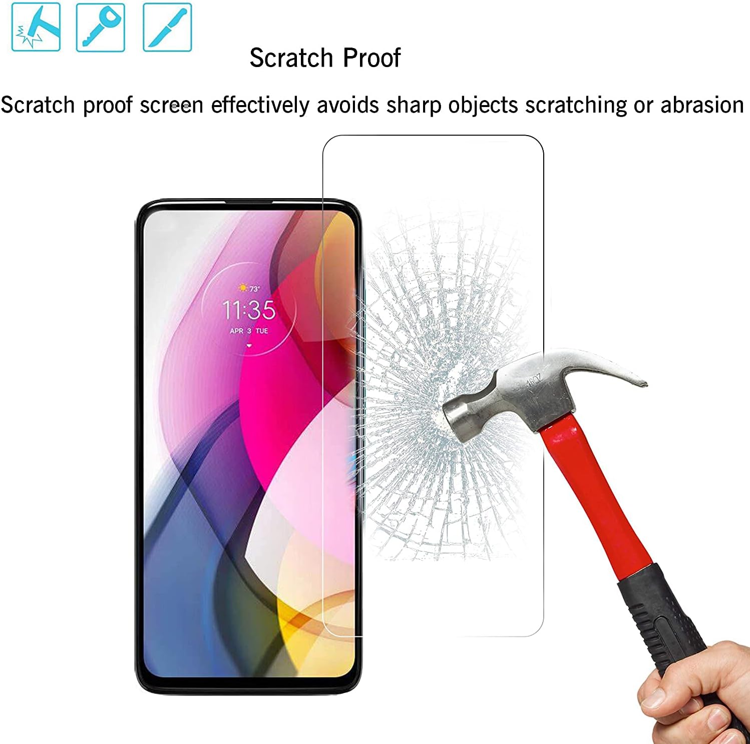 Ranyi – Protector de pantalla para BLU G71+ 2022, protector de pantalla de vidrio templado, dureza 9H, antiarañazos, sin burbujas, protector de