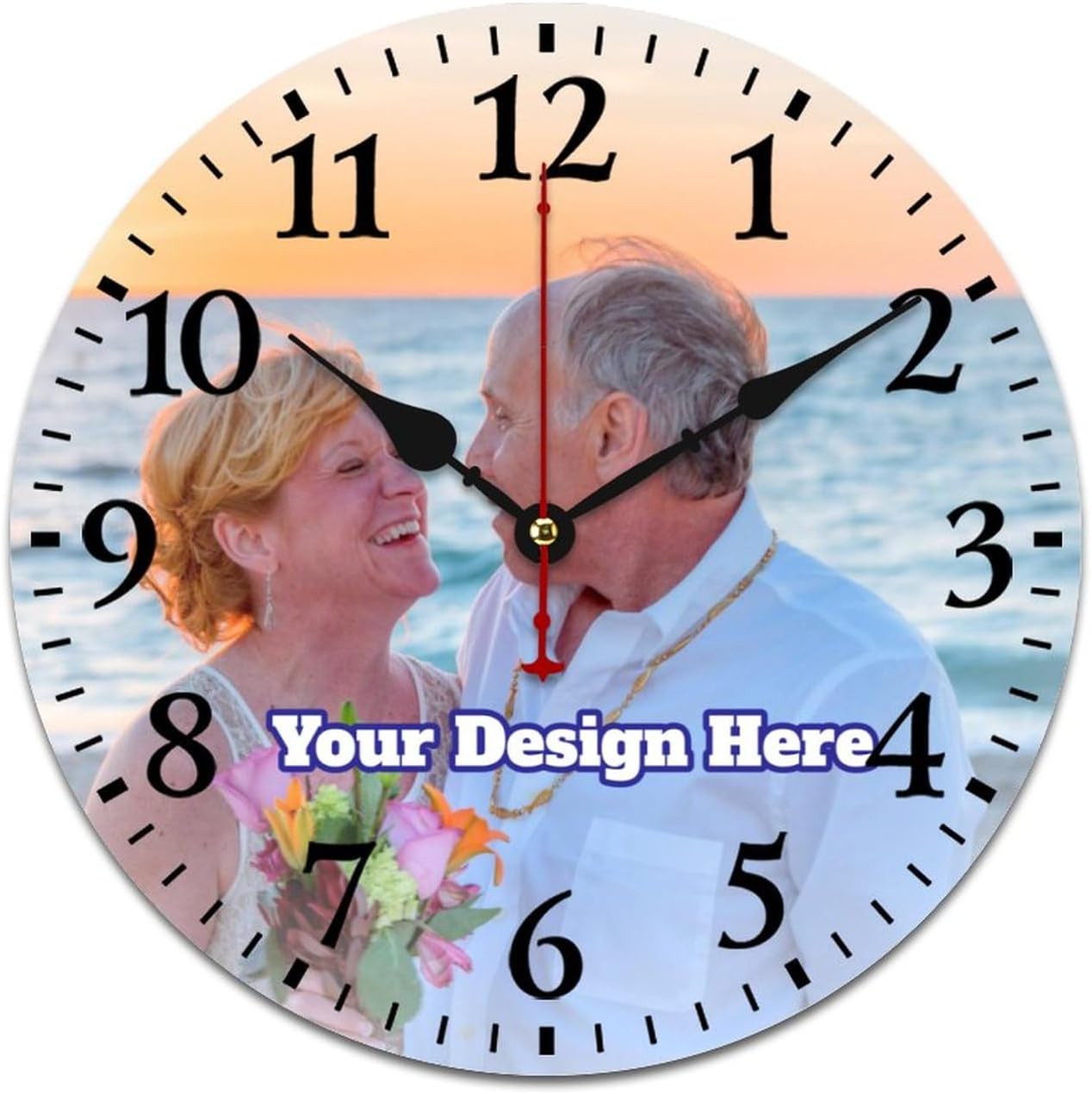 Reloj de pared personalizado con texto fotográfico, añade tu imagenlogotipo, reloj de madera, diseño de tu propio reloj, funciona con pilas, reloj