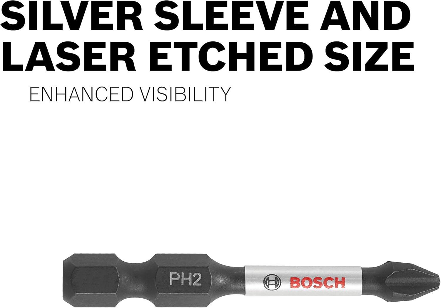 BOSCH CCSV108 – Juego surtido de 8 piezas de 1 pulgada (2 unidades) Phillips resistentes al impacto, cuadrado y Torx con clip para sistema de caja