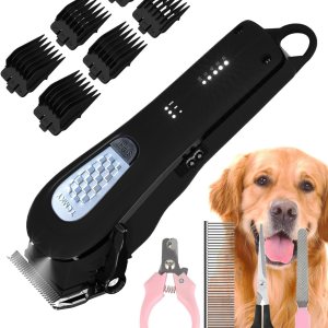 TCMKY Cortapelos para perros para aseo profesional, 3 velocidades, bajo ruido, alta potencia, recargable, herramientas inalámbricas para perros TCMKY Cortapelos para perros para aseo profesional, 3 velocidades, bajo ruido, alta potencia, recargable, herramientas inalámbricas para perros