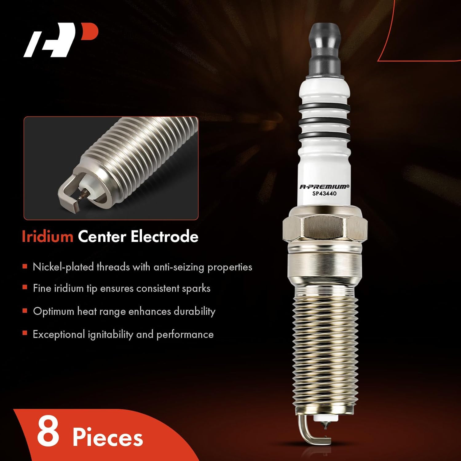 A-Premium Iridium Platinum Bujías compatibles con Chevrolet Silverado 15002500HD3500HD, Tahoe, Camaro, Suburban, Corvette y GMC Sierra, Yukon y