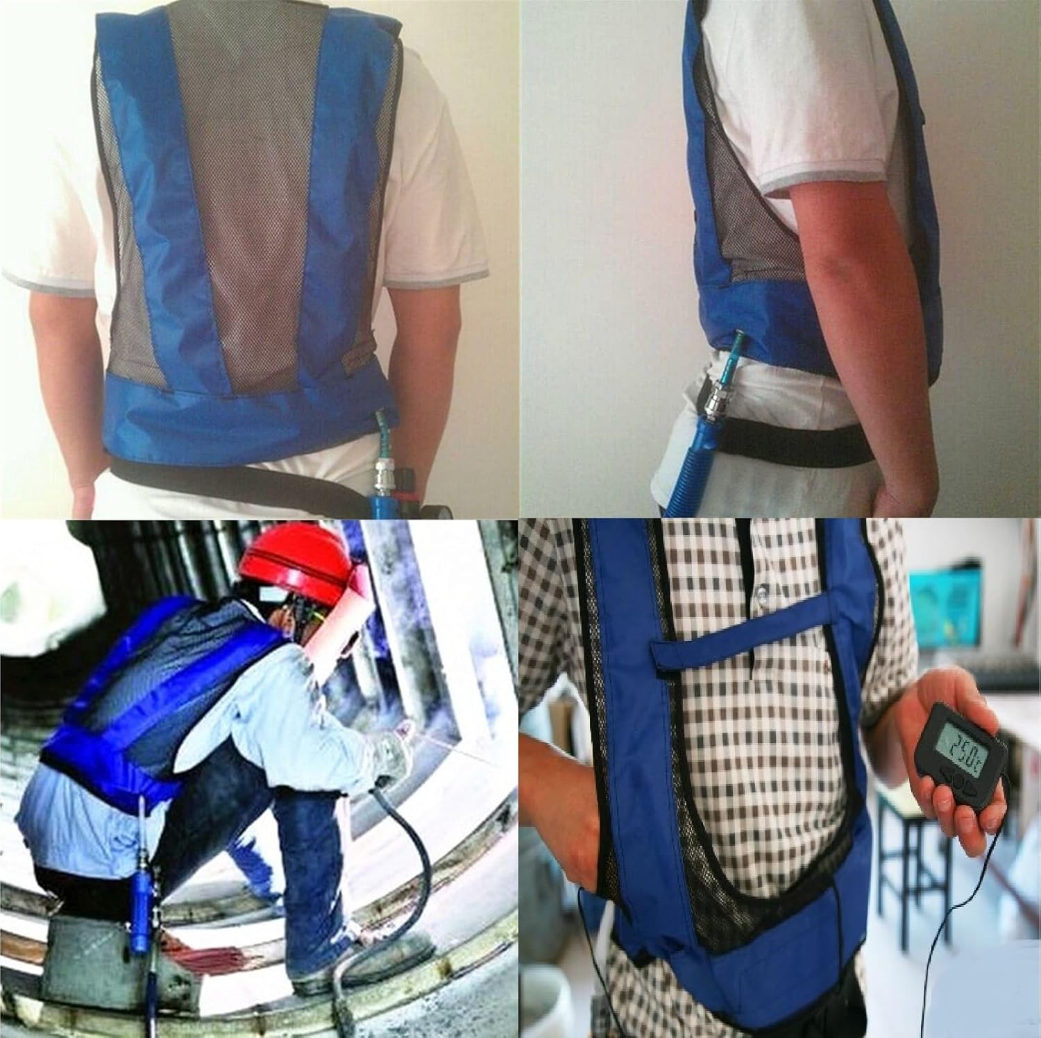Chaleco de enfriamiento para adultos, chaleco de enfriamiento comprimido de aire acondicionado de tubo Eddy, para soldadura, pintura, fundición,