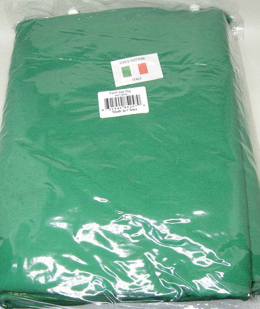 Premium 5 x 9.5 ft Embroidered Sewn Italy Italian 100% Cotton Casket Flag