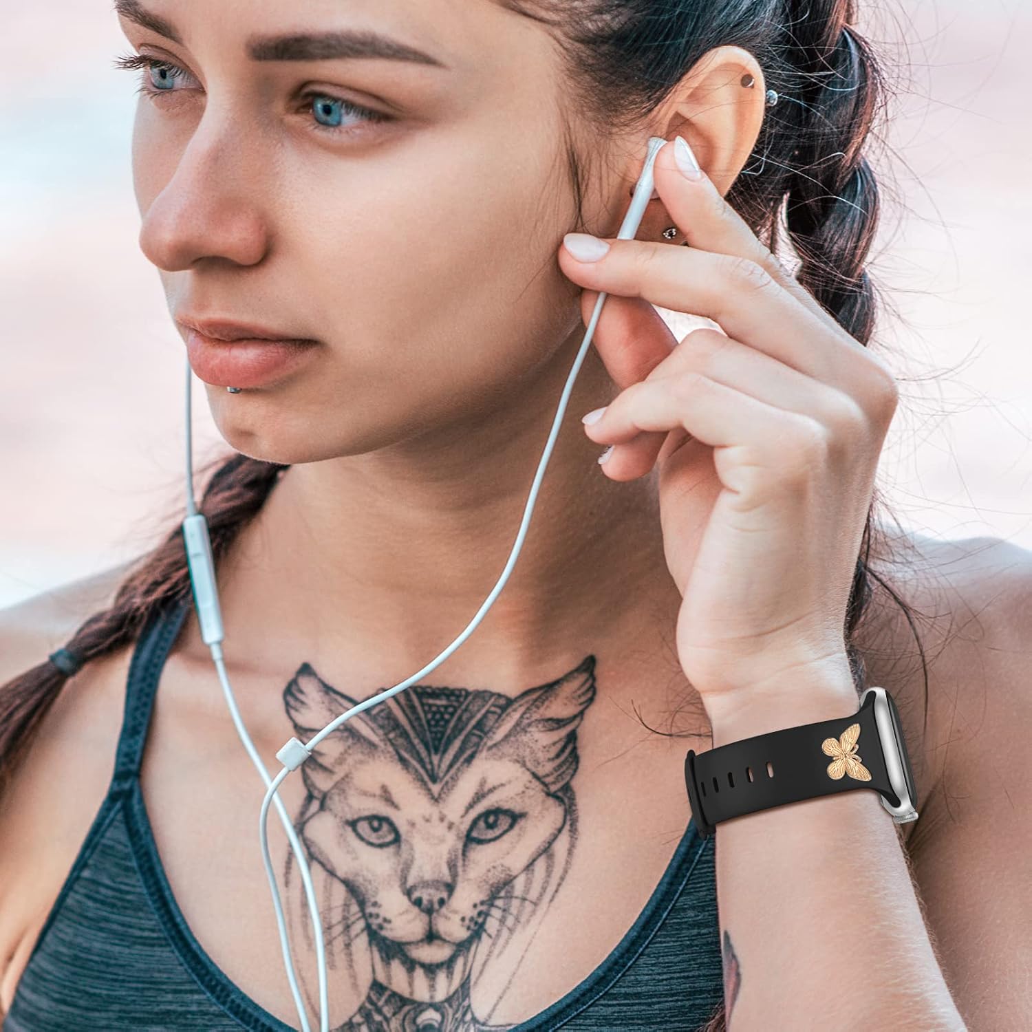 Aopigavi Correas de reloj de silicona de diseño con tachuelas compatibles con Apple Watch Band de 1.49, 1.73, 1.57, 1.77, 1.61, 1.65 y 1.73