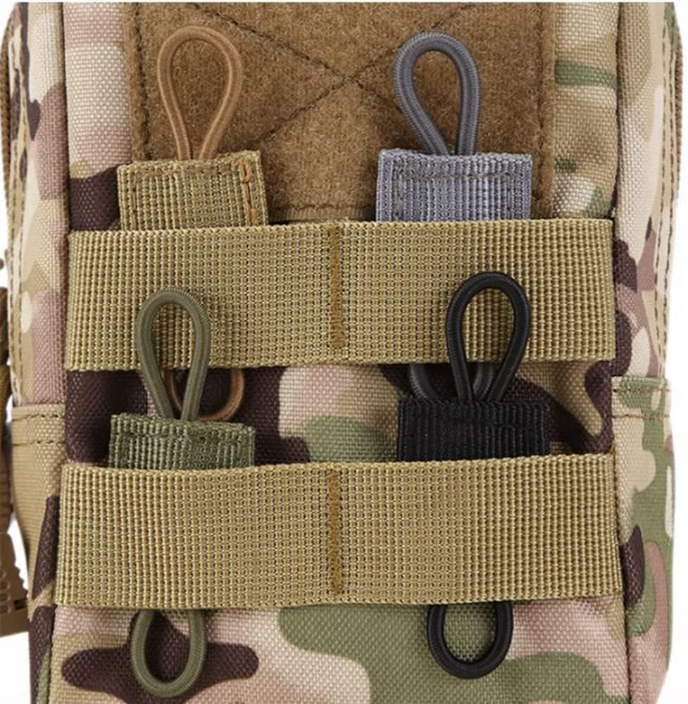 15 piezas de soporte táctico para engranajes con clip Molle Web elástico de cincha retenedor de cinta de encuadernación con hebilla chalecos para