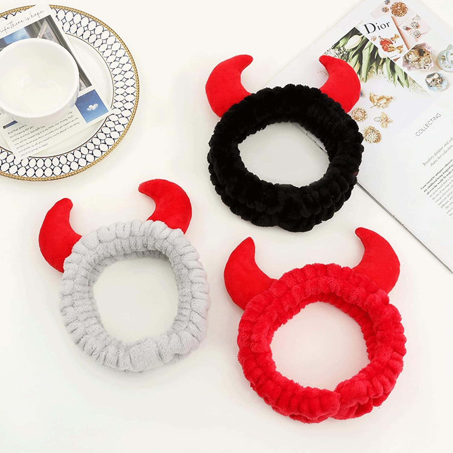 Qusmeiyici 3 diademas de tamaño pequeño para el cuidado de la piel, diadema de maquillaje para lavar la cara, diademas para mujeres, diadema de
