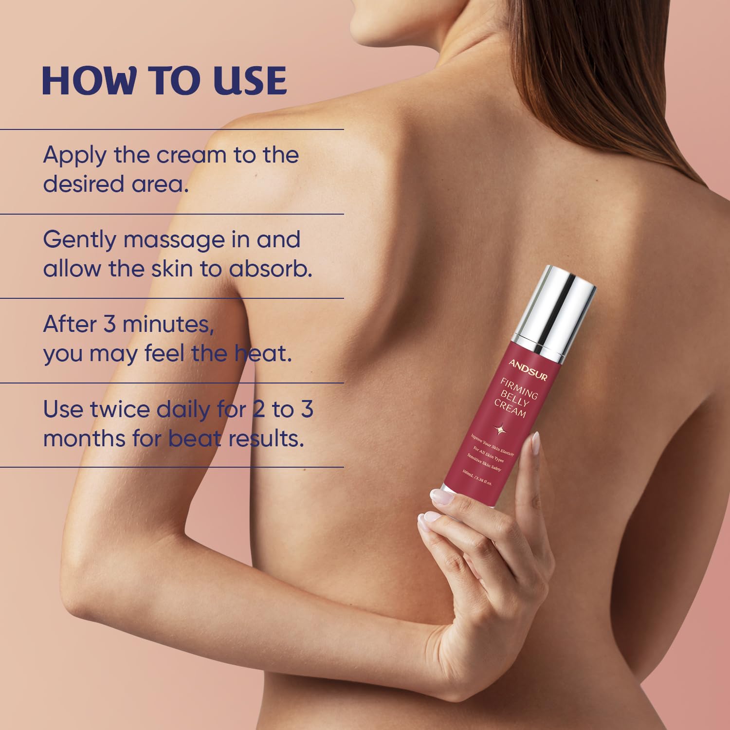 B Flat Belly Reafirming Cream Crema tensora de la piel para cuerpo, crema reafirmante y tensora del vientre-crema para muslos, cuerpo y brazo, 3.38