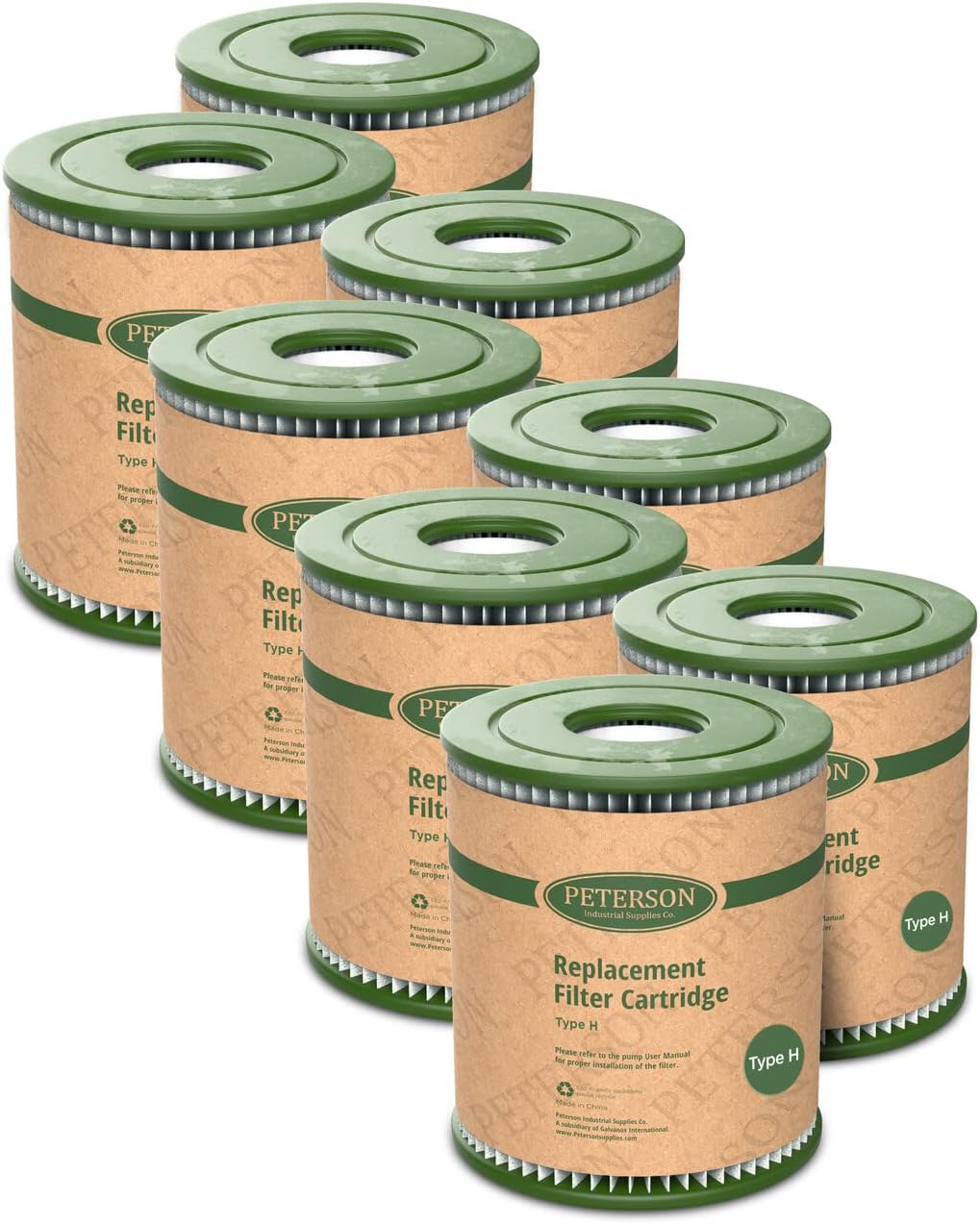 GALVANOX Paquete de 8 cartuchos de filtro de repuesto tipo H para bomba de piscina sobre el suelo Intex (C330, 29007E)