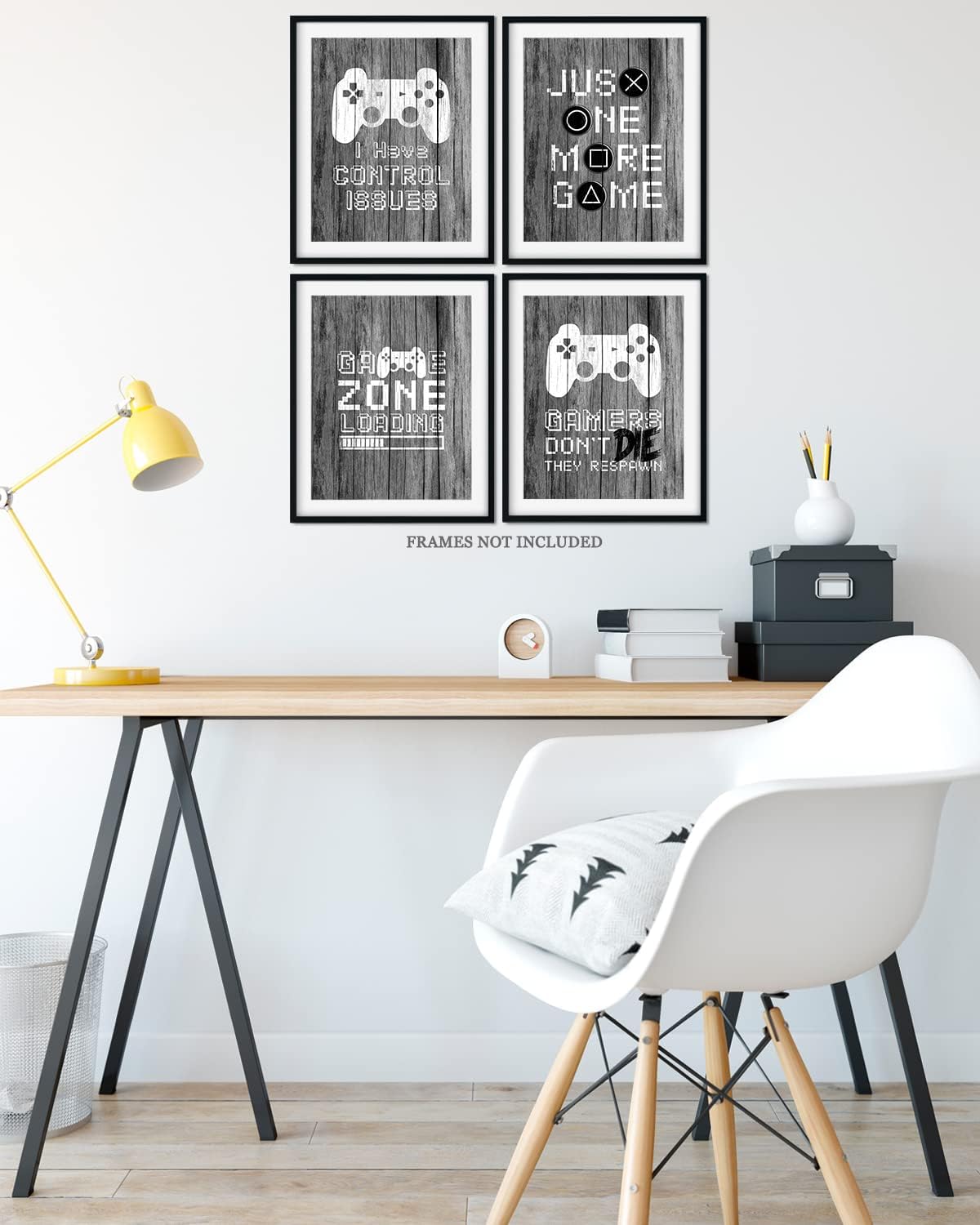 Decoración de sala de juegos para niños, cosas geniales para tu habitación, cueva de hombre, dormitorio, sala de juegos y bar, juego de 4 accesorios