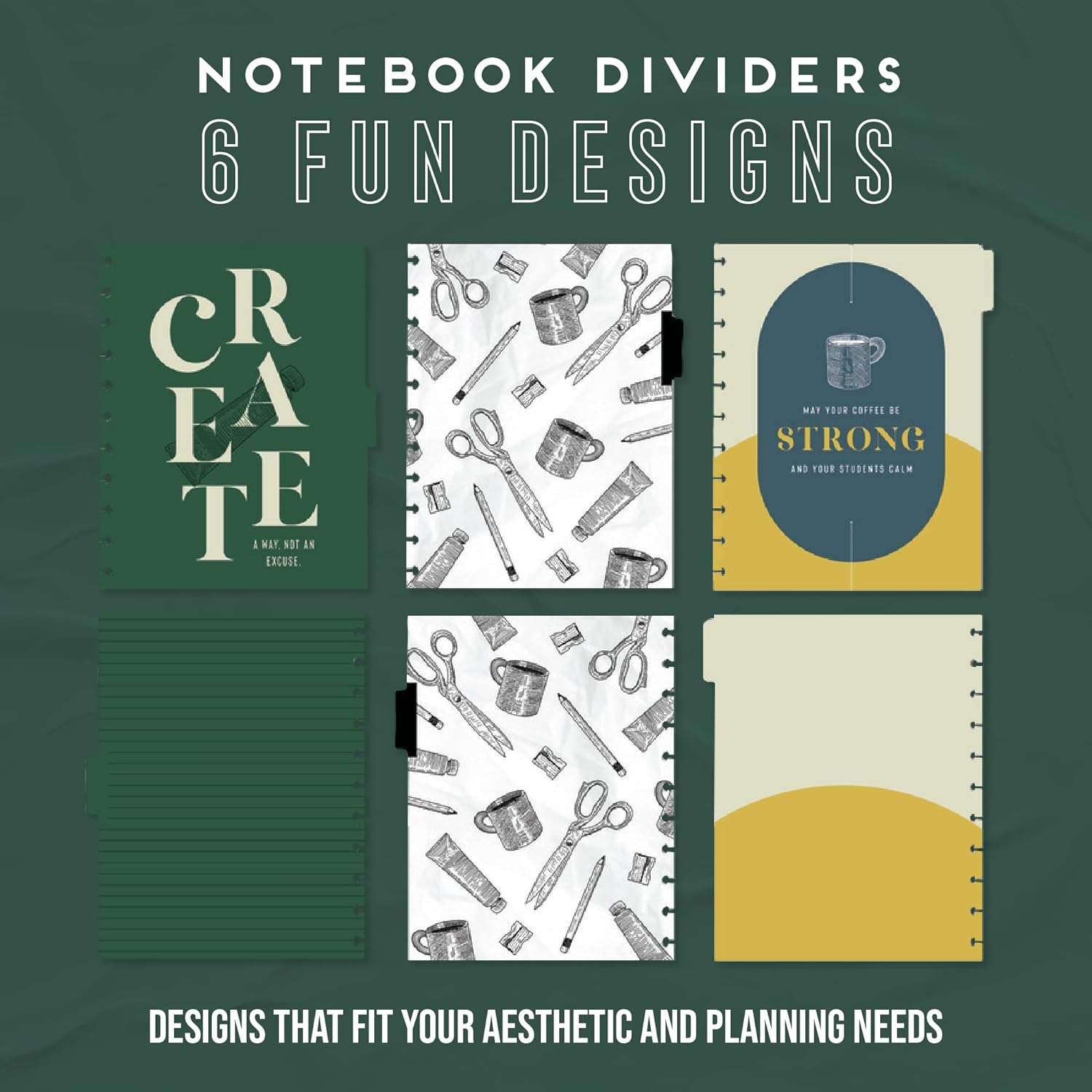 Happy Planner – Cuaderno con divisores para el trabajo, la escuela o el diario, cuaderno encuadernado en disco para uso diario, 60 hojas de papel