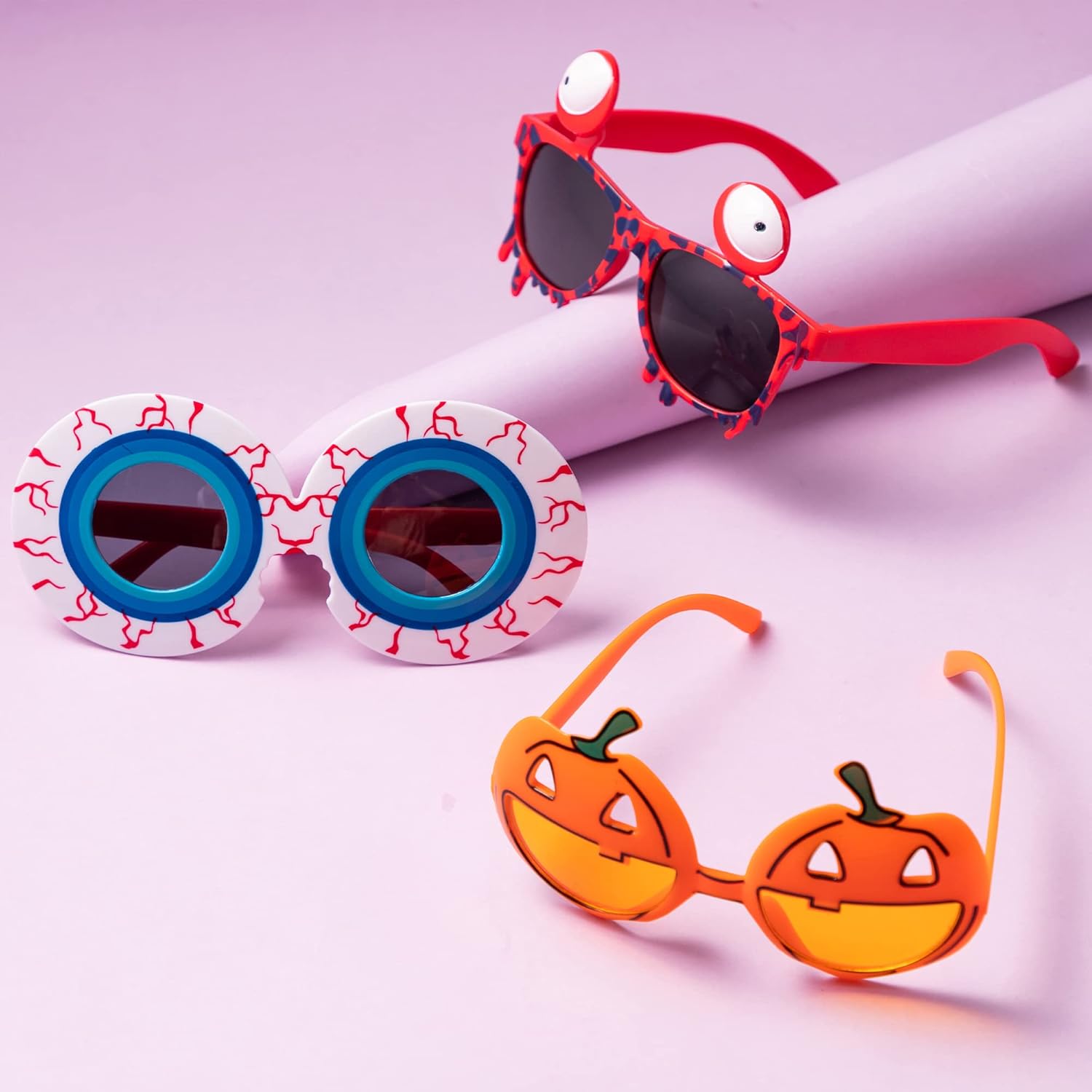 JOYIN 8 lentes de Halloween, con montura para disfraz, lentes de Halloween, para fiestas de Halloween, para niños y niñas, suministros para fiestas