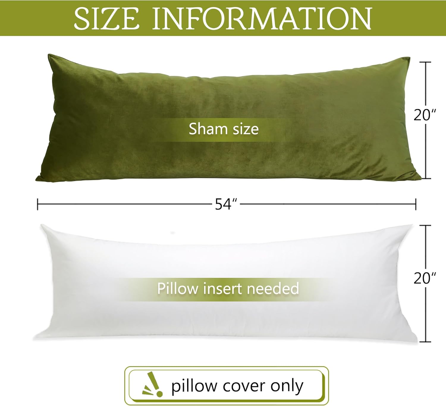 StangH Fundas de almohada corporal de terciopelo suave, funda de almohada corporal verde oliva para bebés y embarazo, todas las estaciones, adecuada