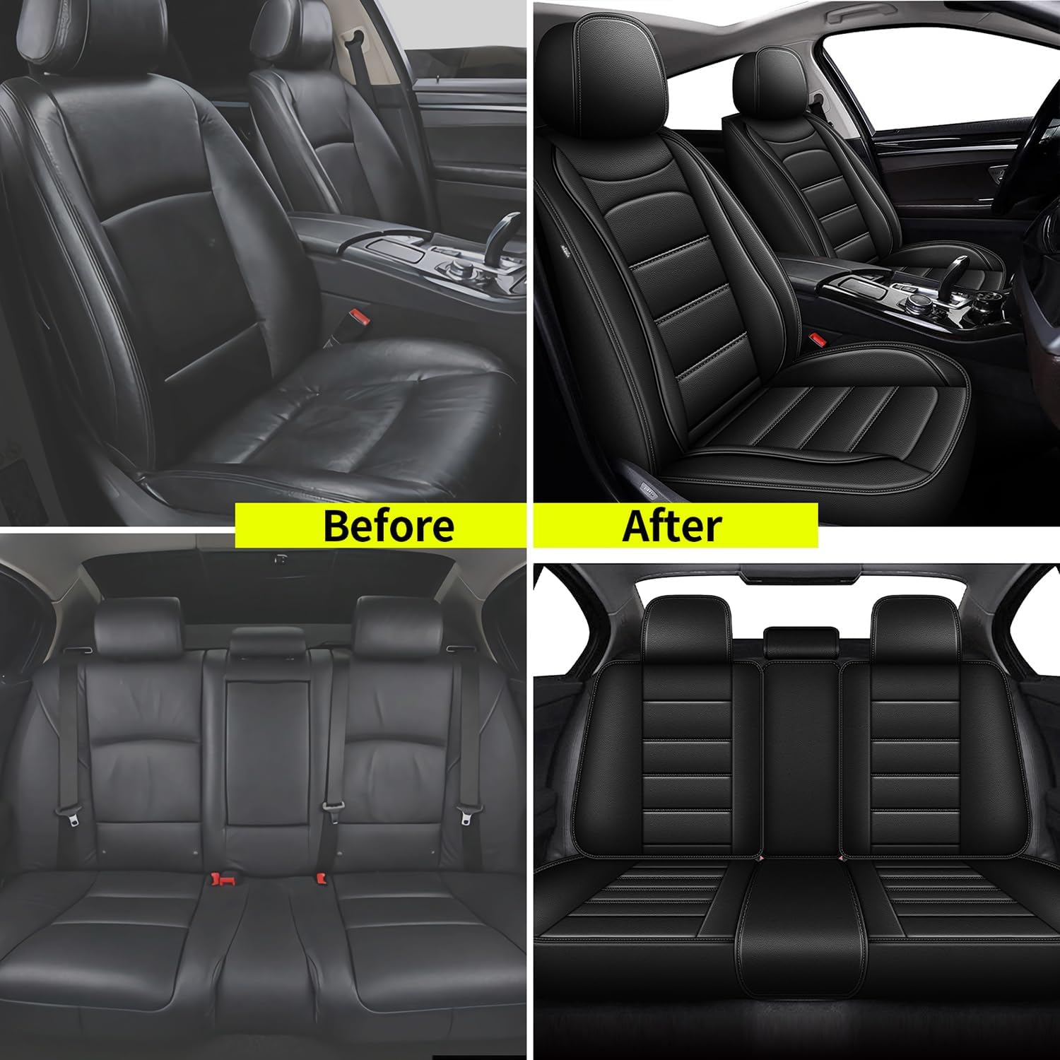 Fundas de asiento de automóvil para Mazda CX5 2013-2024, juego completo de fundas de asiento de automóvil de piel sintética con compatible con bolsa