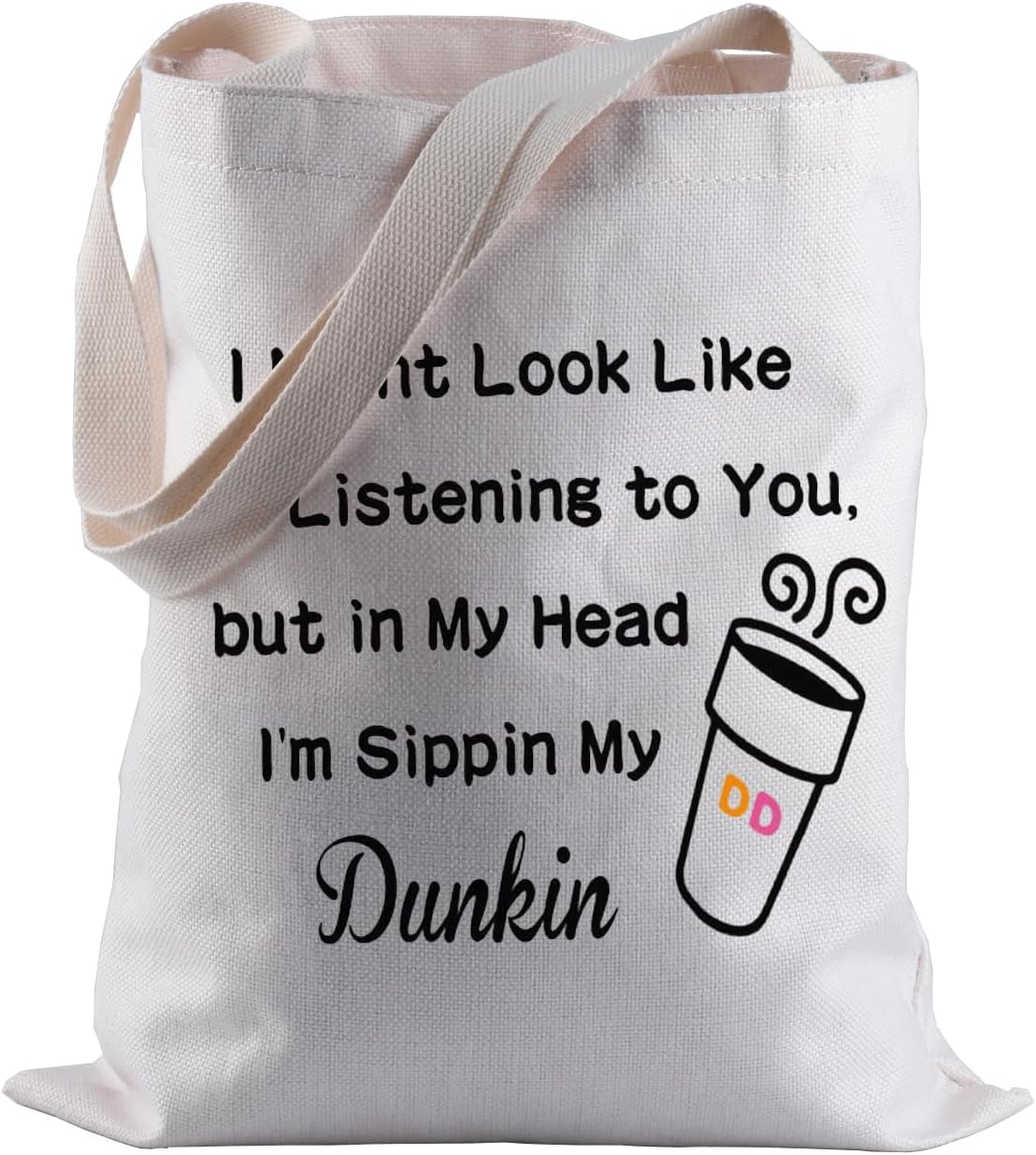 BLUPARK Donuts Lover Gift Coffee Lover Bolsa de compras Sippin My D Coffee Tote Bag