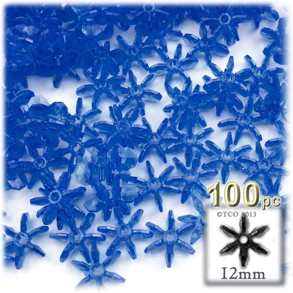 100pc facetado plástico transparente perlas Starflake 0.472 in azul claro