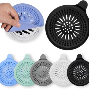 Recogedor de pelo de drenaje, cubierta de drenaje de ducha de silicona duradera para baño, fregadero, ducha, bañera (paquete de 5) Recogedor de pelo de drenaje, cubierta de drenaje de ducha de silicona duradera para baño, fregadero, ducha, bañera (paquete de 5)