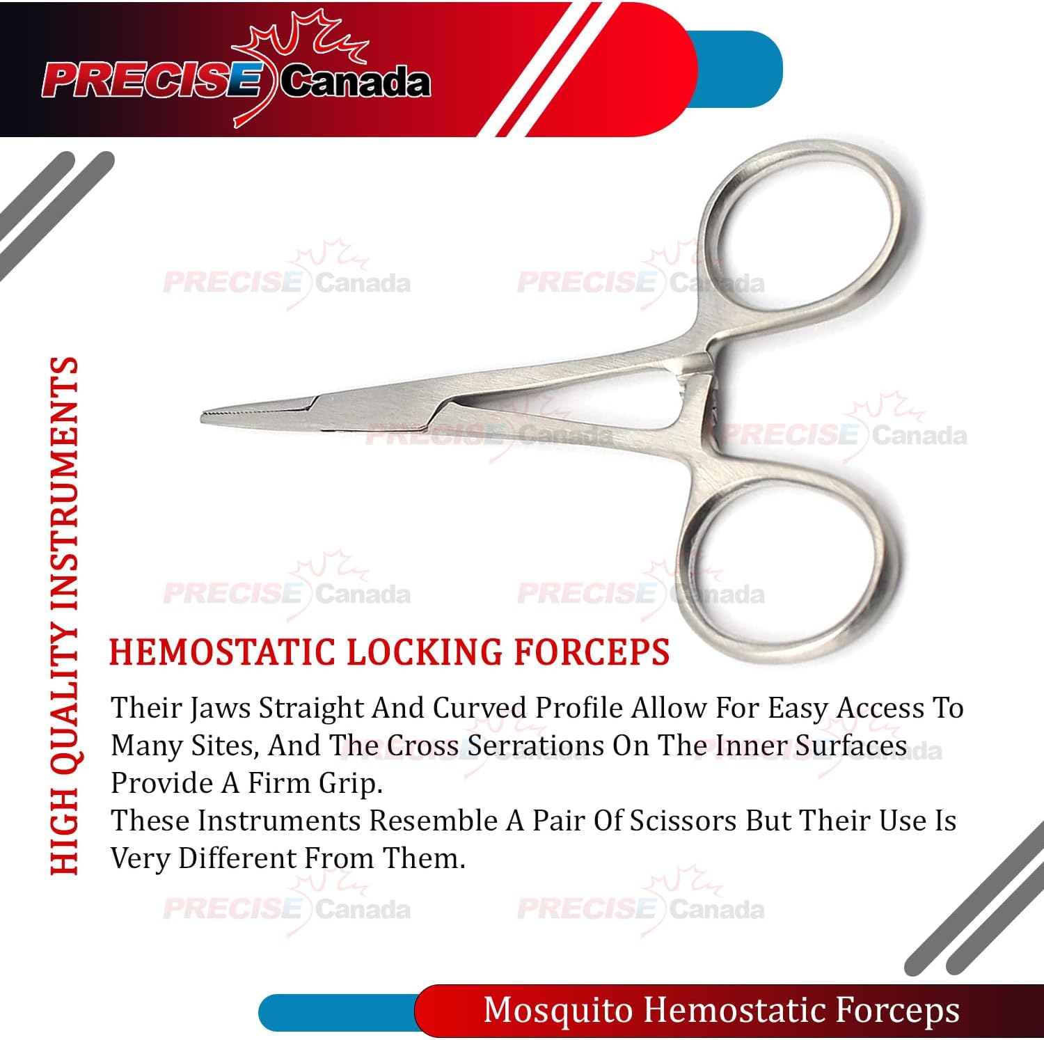 Preciso Canadá 3pcs varios mosquitos Hemostat pinzas alicates recto dentado 4.5″ + 5″ + 5.5″ economía grado acero inoxidable nuevo