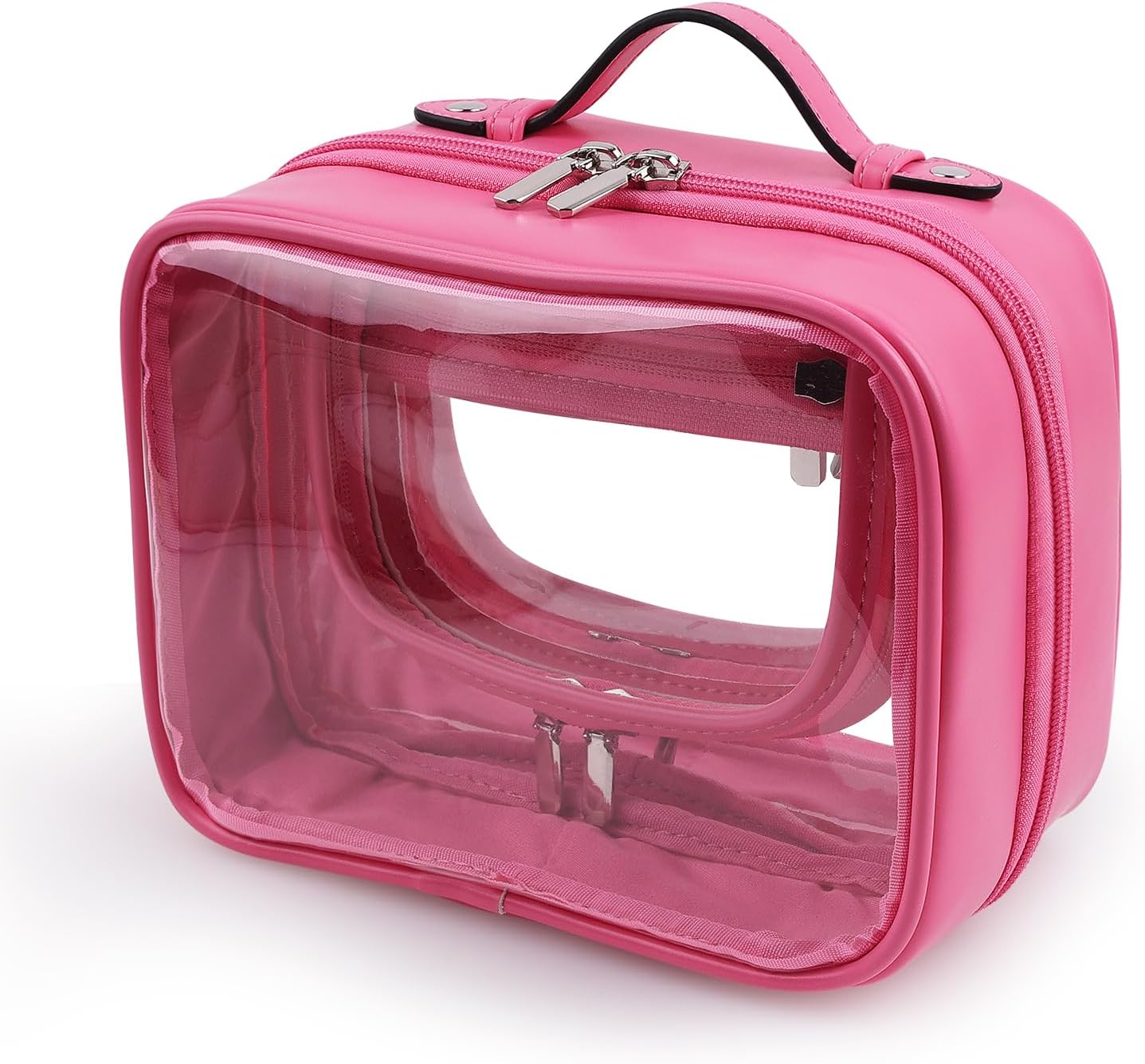 MissBoy Bolsa de maquillaje transparente, bolsa de cosméticos de viaje de gran capacidad, organizador de bolsa de almacenamiento abierta para