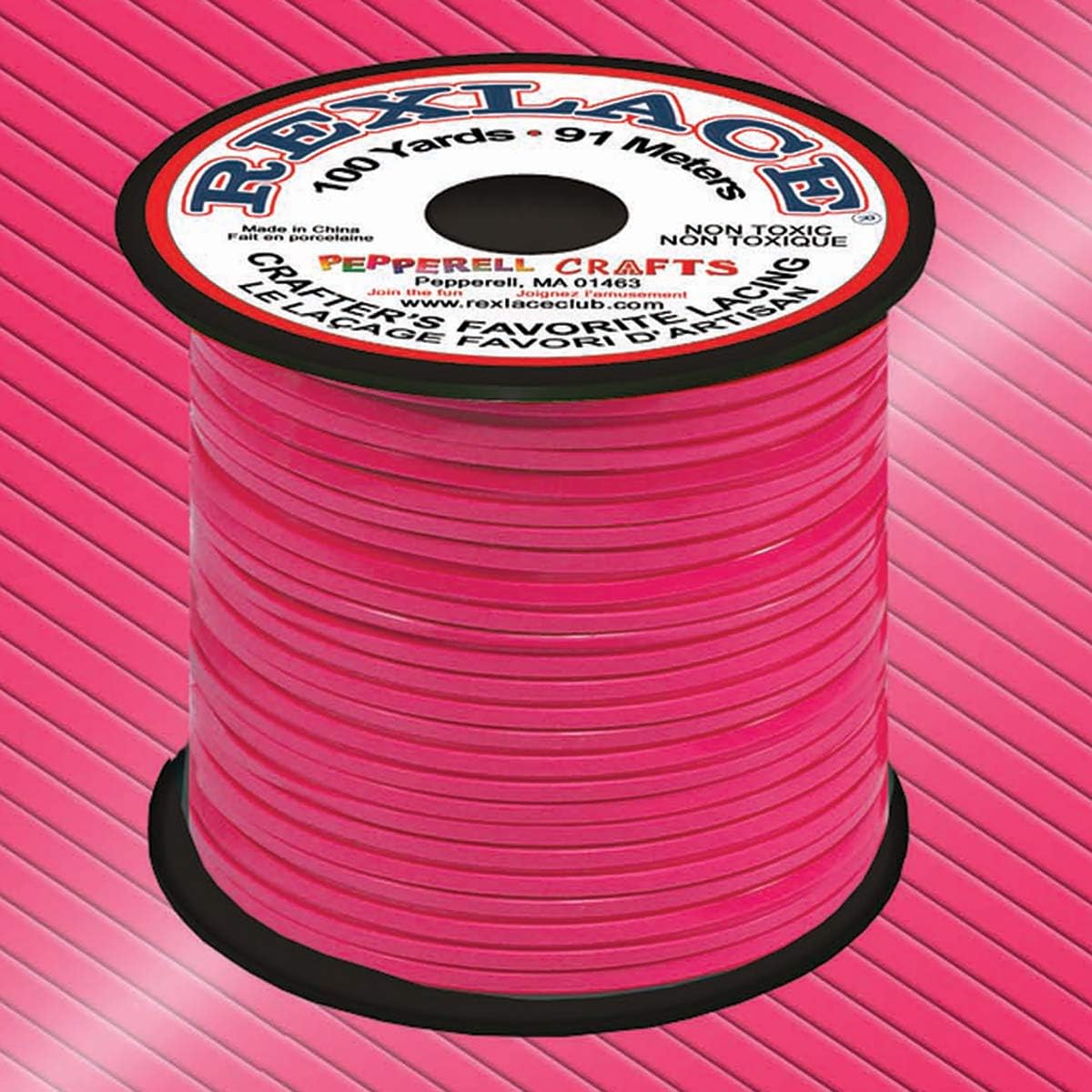 Rexlace Plastic Lacing .0938″ X100yd-Neon Magenta
