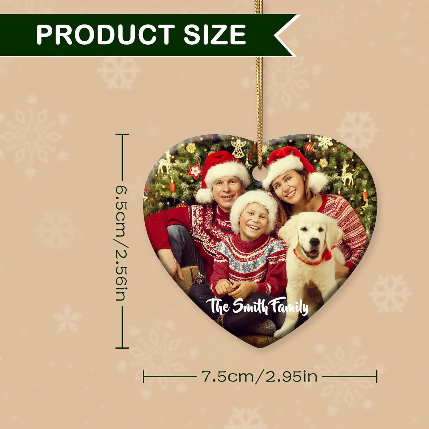 Adornos de Navidad personalizados 2023  Adorno de Navidad familiar personalizado, adornos de cerámica con texto fotográfico para árbol de Navidad,