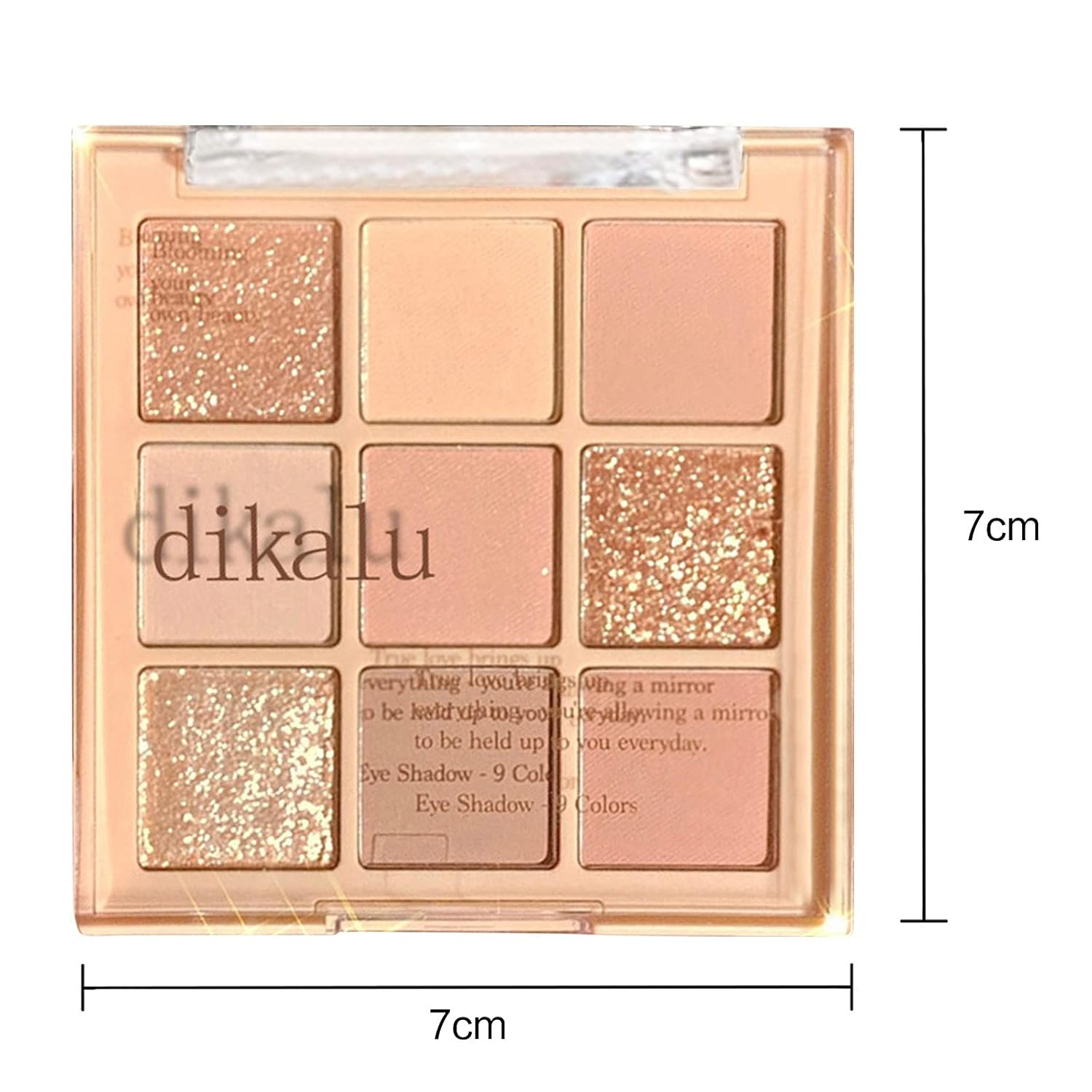 Paleta de sombra de ojos mate con purpurina de 9 colores, color piel, melocotón, oro rosa, champán, naranja, crema, beige, tierra, neutro, ahumado,