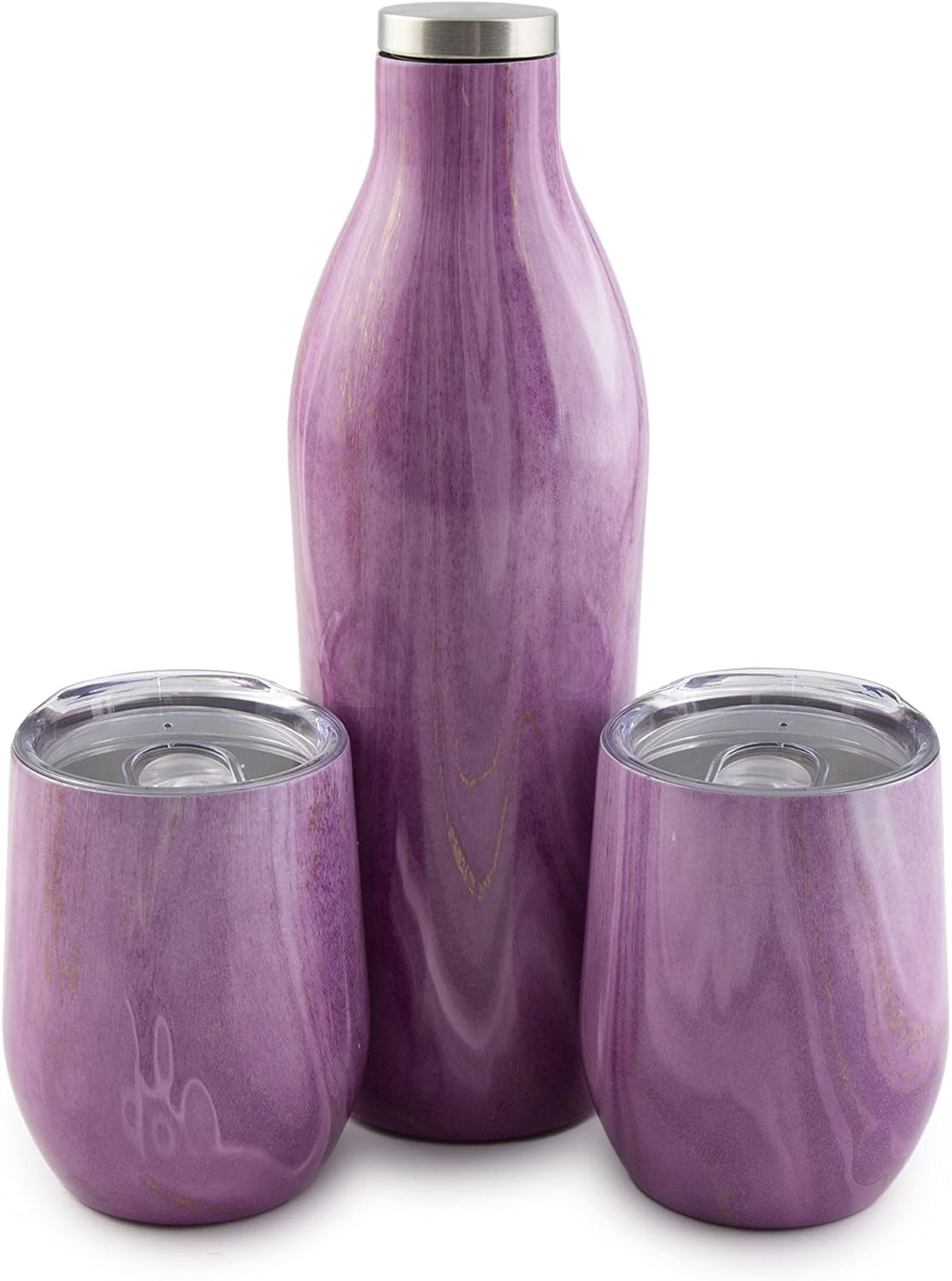 Cambridge Silversmiths Pink – Juego de 3 piezas para vino y vaso de geoda, 0