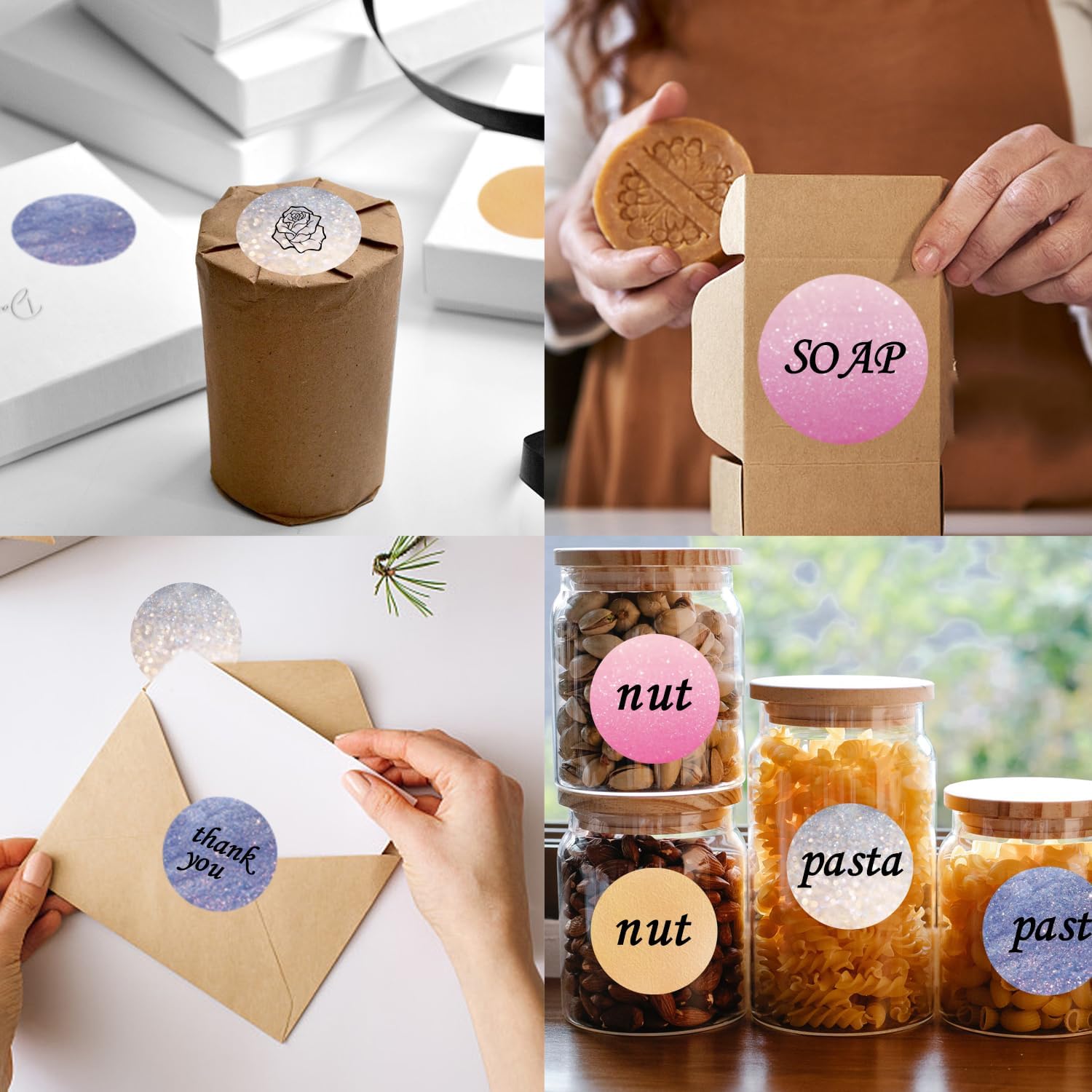 Etiquetas térmicas, etiquetas redondas para impresora térmica, calcomanías térmicas directas de 1 pulgada para código de barras, envío,
