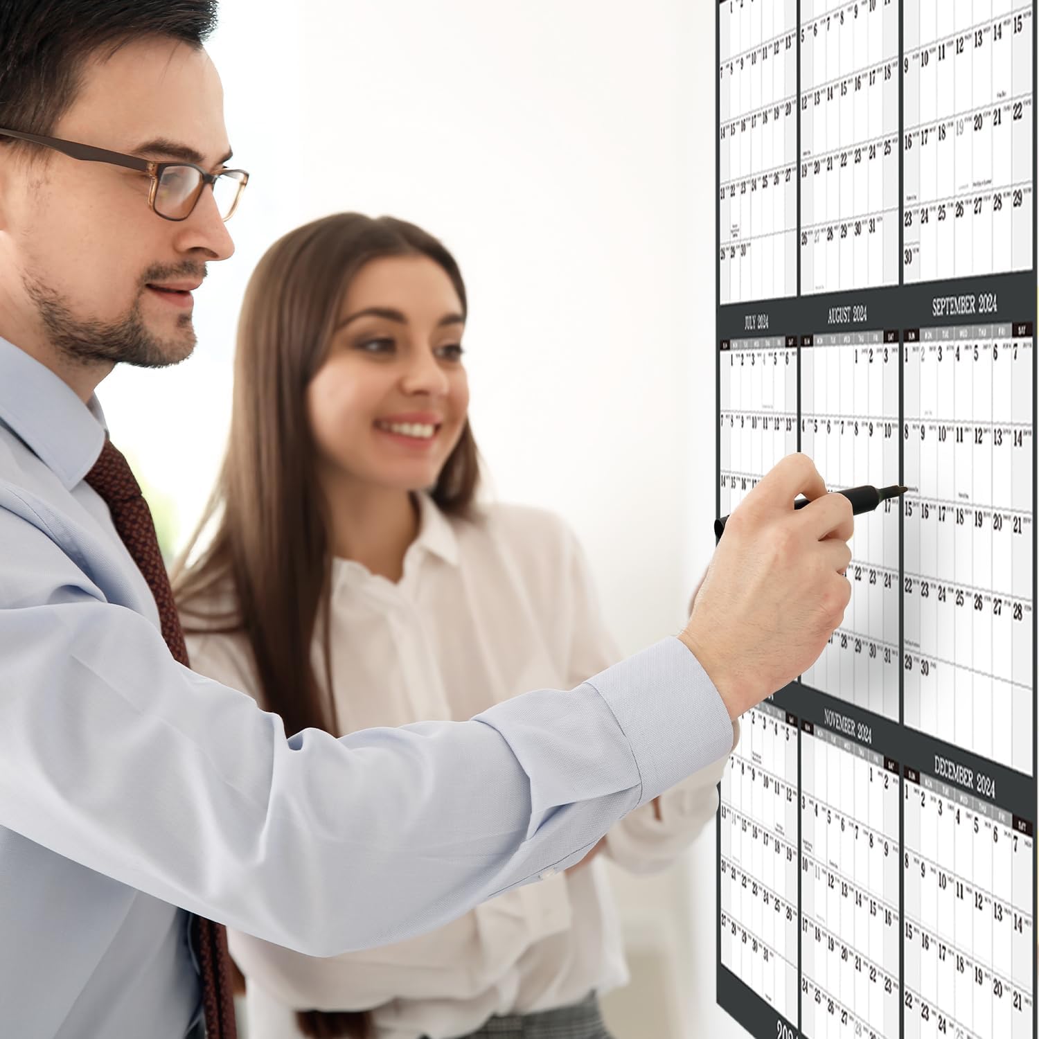 Calendario anual de pared 2024, calendario de pared 2024, calendario de pared grande de 34.8 x 22.8 pulgadas, enero de 2024 a diciembre de 2024,