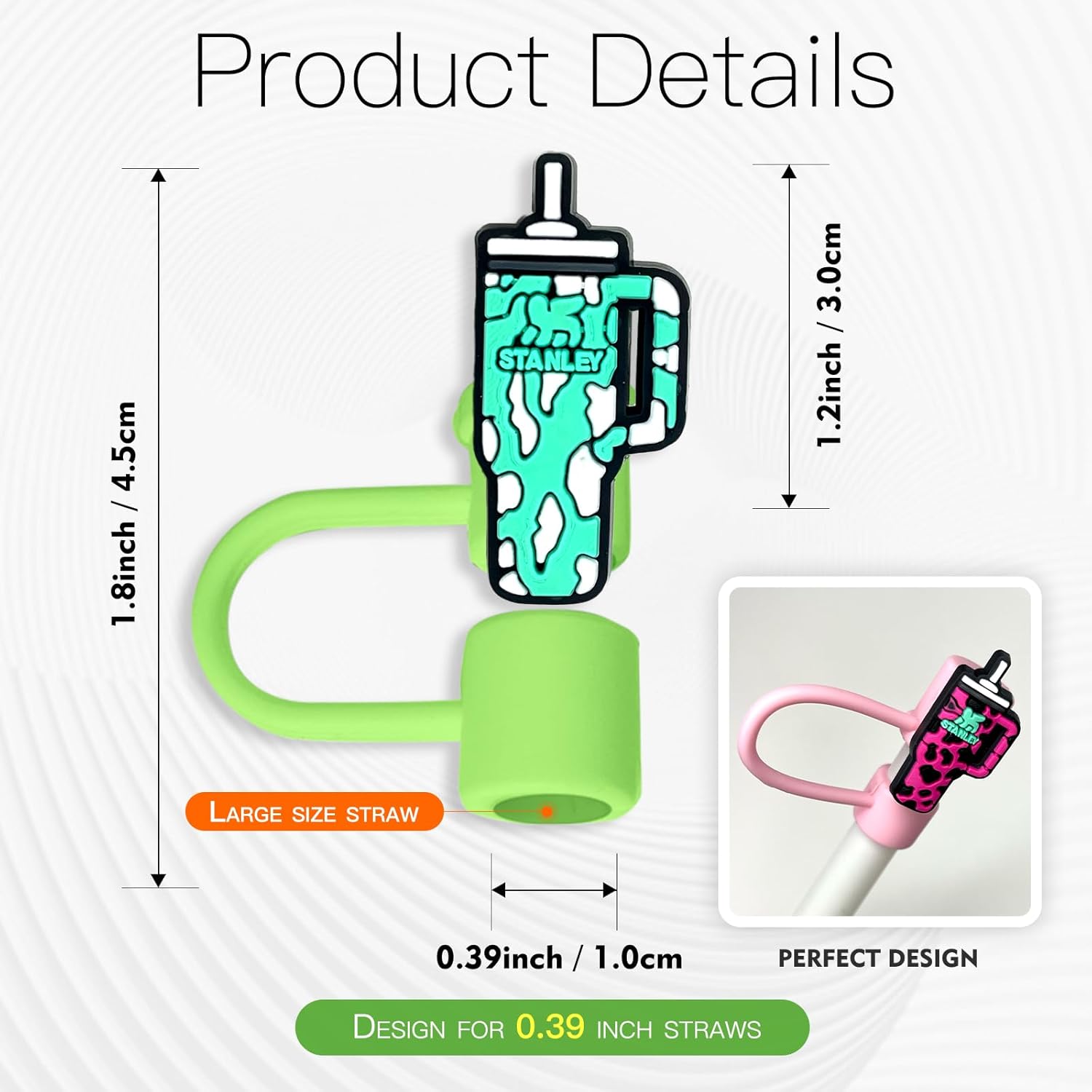 10 vasos para vaso de 10 unidades, 10 unidades, tapa para popote para beber de 0.394 pulgadas, protectores reutilizables, tapas para accesorios de