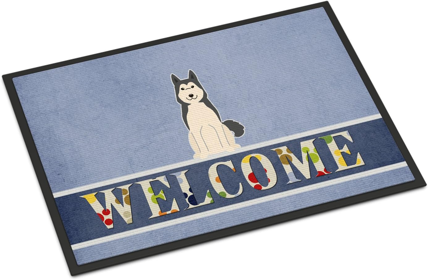 Caroline’s Treasures BB5606MAT – Felpudo de bienvenida de Siberia Occidental Laika Spitz de 18 x 27 pulgadas, tapete para puerta delantera, para