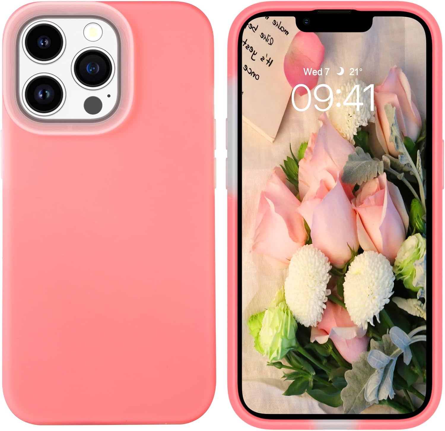 GUAGUA Funda para iPhone 13 Pro, iPhone 13 Pro Jelly Funda de silicona líquida, delgada y suave, forro de microfibra fina, con textura, funda